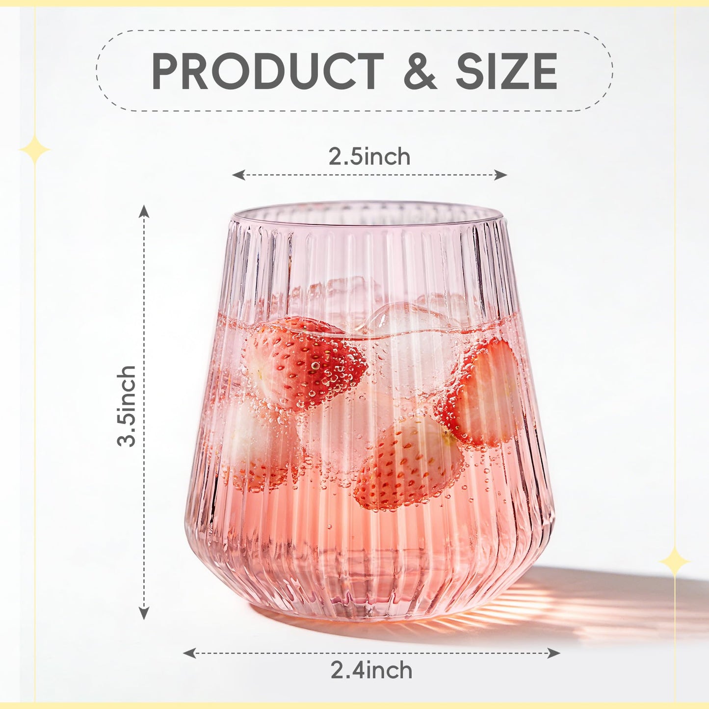 N9R 40 Count Pink Plastic Wine Glasses Disposable 14oz - Elegant Origami Ripple Design, Shatterproof & Disposable for Whiskey, Cocktail, Champagne, Parties, Weddings, Events