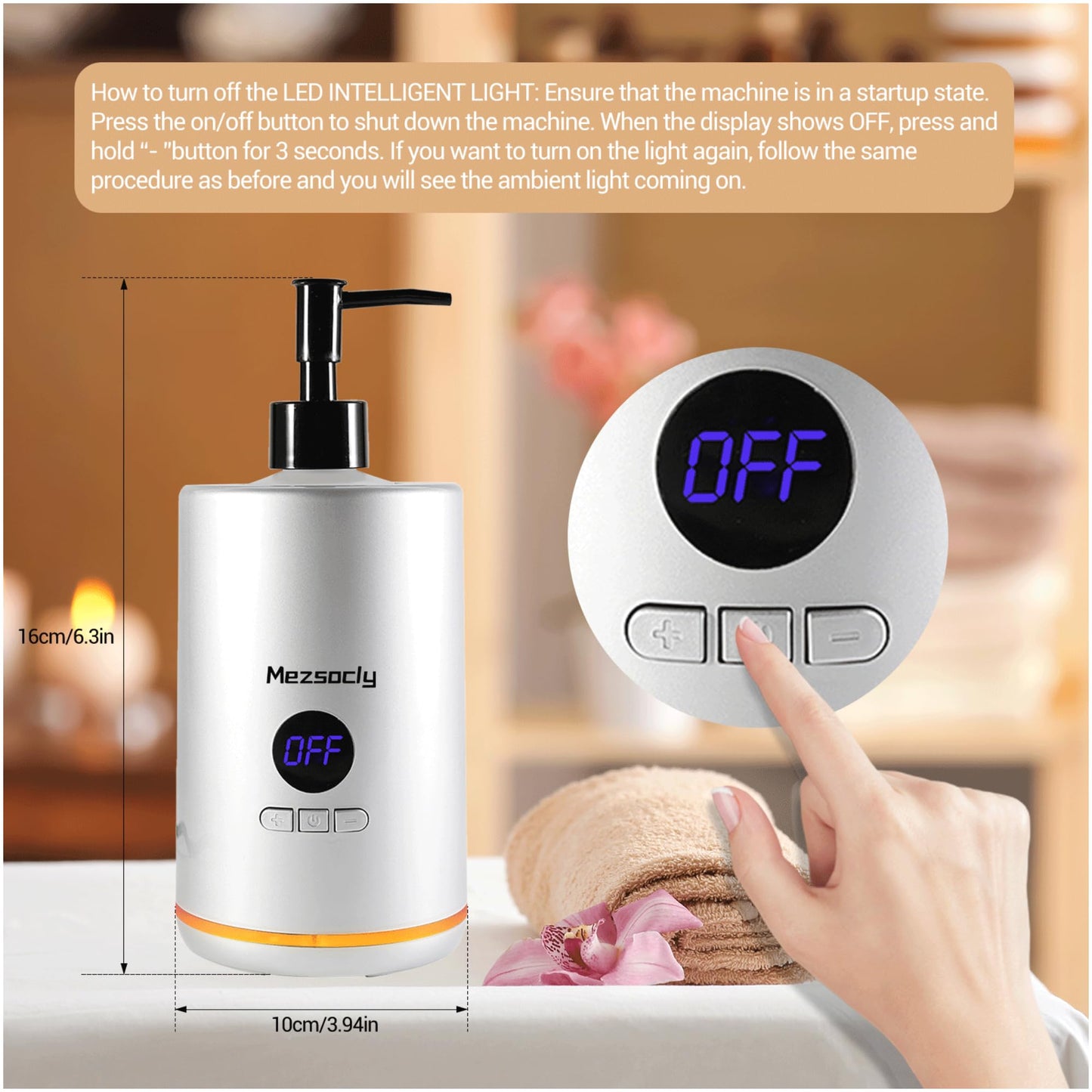 Oil Warmer for Scented Oil，Massage Oil Warmer for Massage, Lotion Oil Warmer, Body Oils Heater for Spa, Salon and Barber Shops, with Two Oil Bottle Dispenser, Constant Temperature, Black