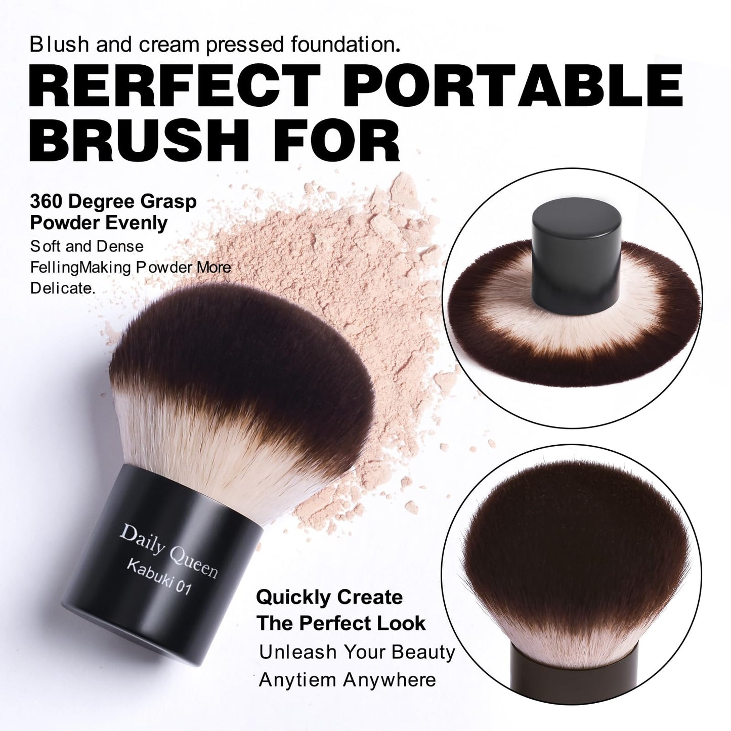 Daily Queen Makeup Brush Set 25 pcs Black Professional Kabuki Powder Concealers Eye shadows Blush Eyeliner Eyebrow Contour Eye blending Brushes
