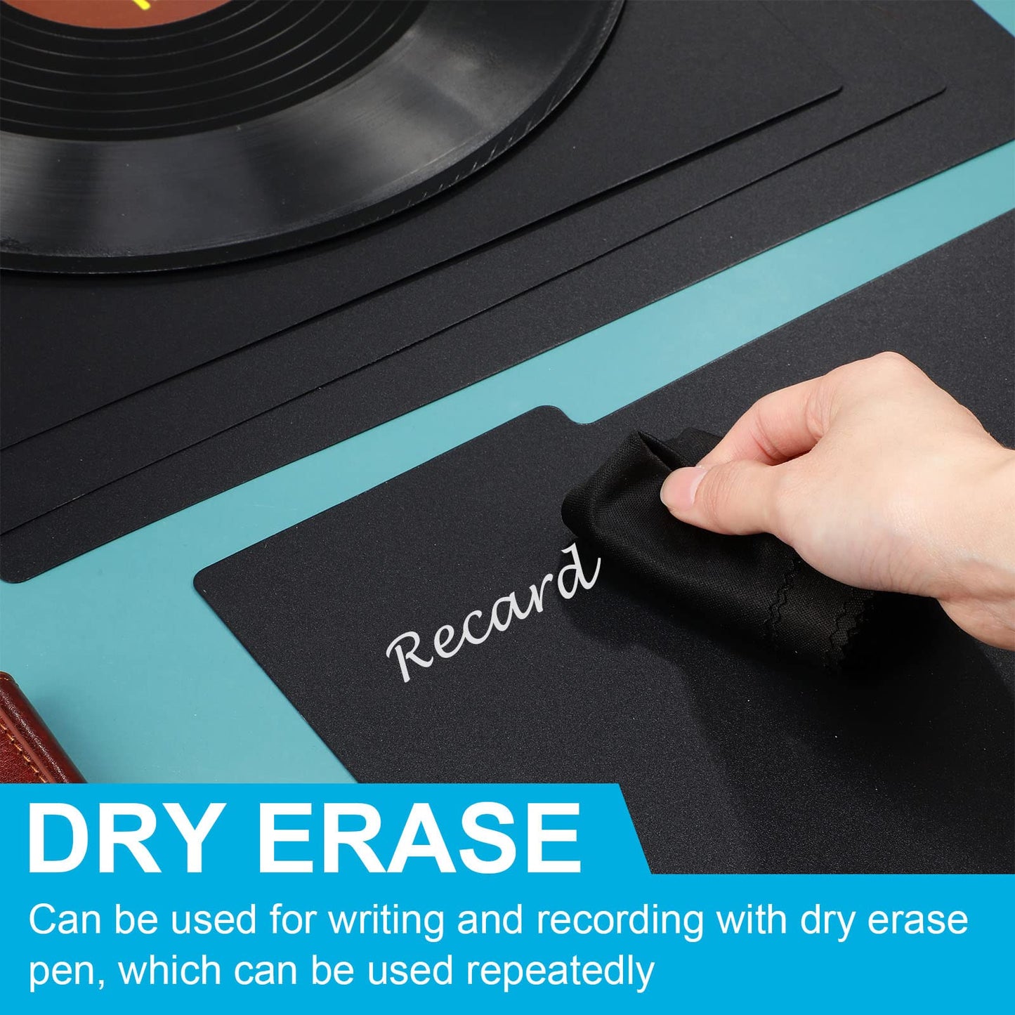 Gueevin 30 Pcs Vinyl Record Divider 12.5 x 13.49 Inch Vinyl Record Accessories with White A-z Stickers for Organizing Protection