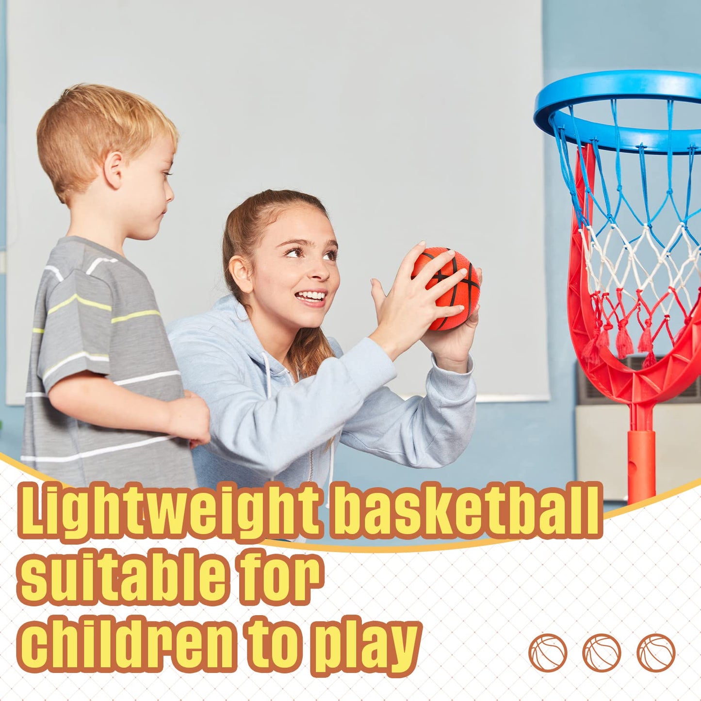 30 Pieces Mini Inflatable Basketballs Mini Hoop Basketballs Pool Ball for Beach Pool Sports Game Party Supplies, 4 Inches