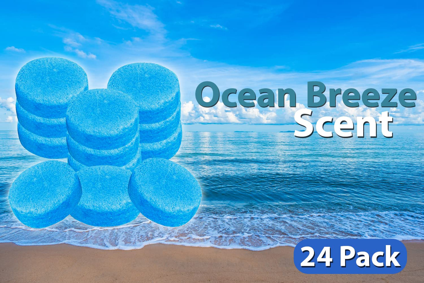 Urinal Cakes, Ocean Breeze Scent Urinal Deodorizing Block, Fresh Ocean Scent Urinal Pucks (Case of 24)