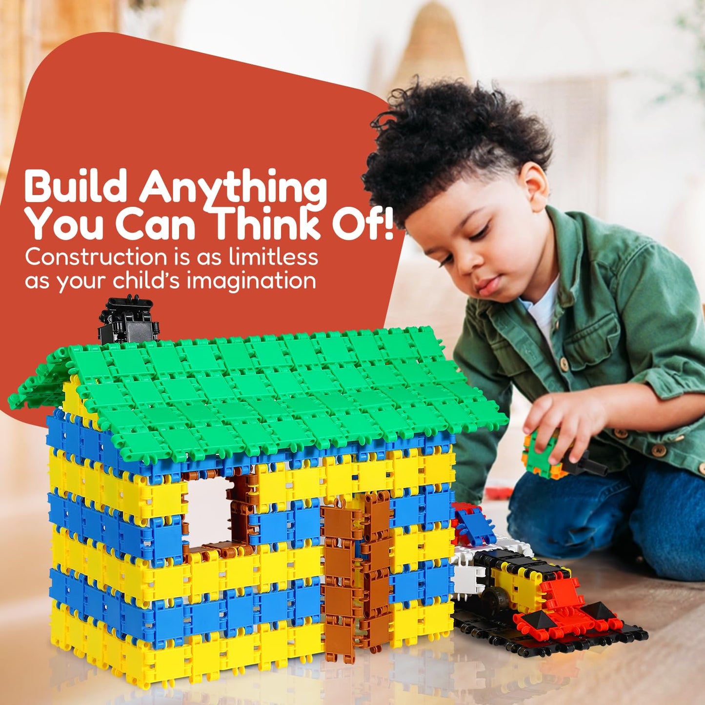 Beblox - Building Blocks for Kids - 250 Pieces Connecting Tiles Set - Interlocking Building Blocks for Kids, STEM Toys Kit, Fun and Educational Gifts for Kids