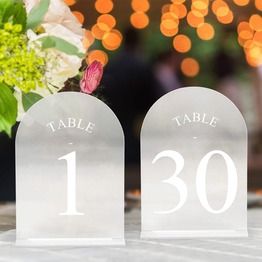 30 Packs Table Number Holders - 5" X 7" Acrylic Sign Table Numbers 1-30, Wedding Table Numbers for Wedding Reception, Party, Anniversary, Event