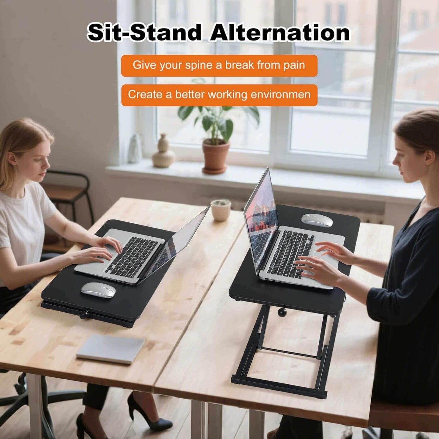 Rxrpexjke Height Adjustable Standing Desk Converter,Keyboard Riser for Stand Up Desk Riser,Computer Keyboard Stand for Desktop,Computer Workstations Home Office Portable Table Black Size 23.6 Inch