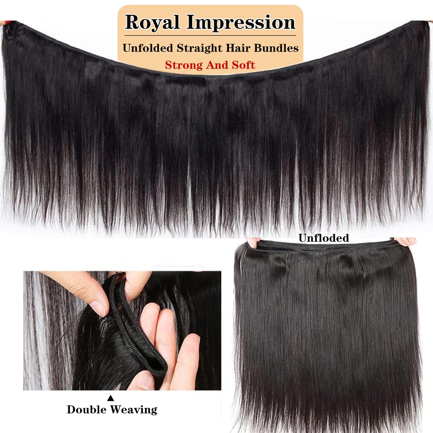 12A Straight Bundles Human Hair 16" 18" 20" 300g 100% Unprocessed Brazilian Virgin Hair Straight Human Hair Weave Bundles Human Hair 3 Bundles Natural Color