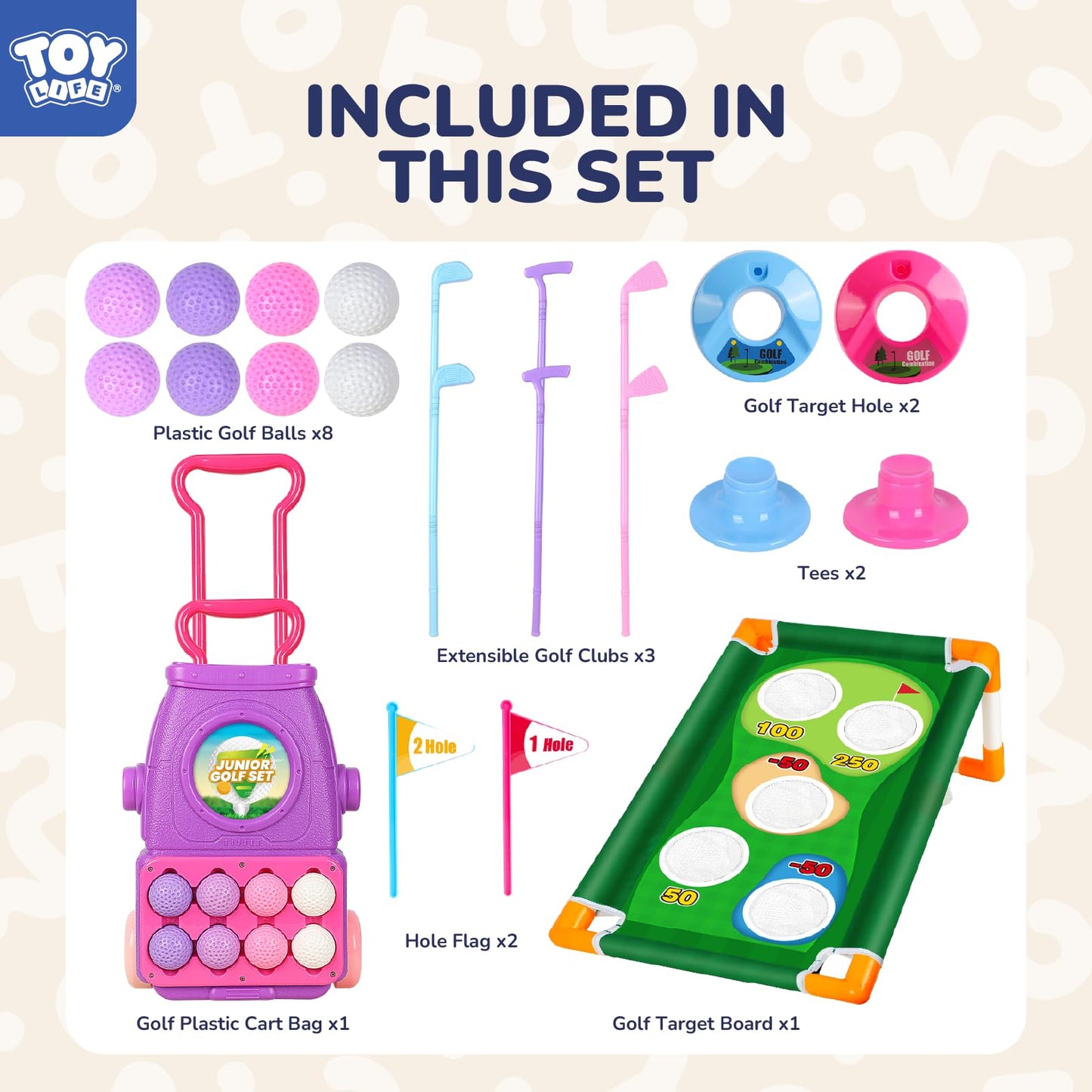 TOY Life - golf clubs for kids ages 3-5, golf set for kids, golf clubs for kids, baby golf clubs, golf toy, baby golf set, kids golf games