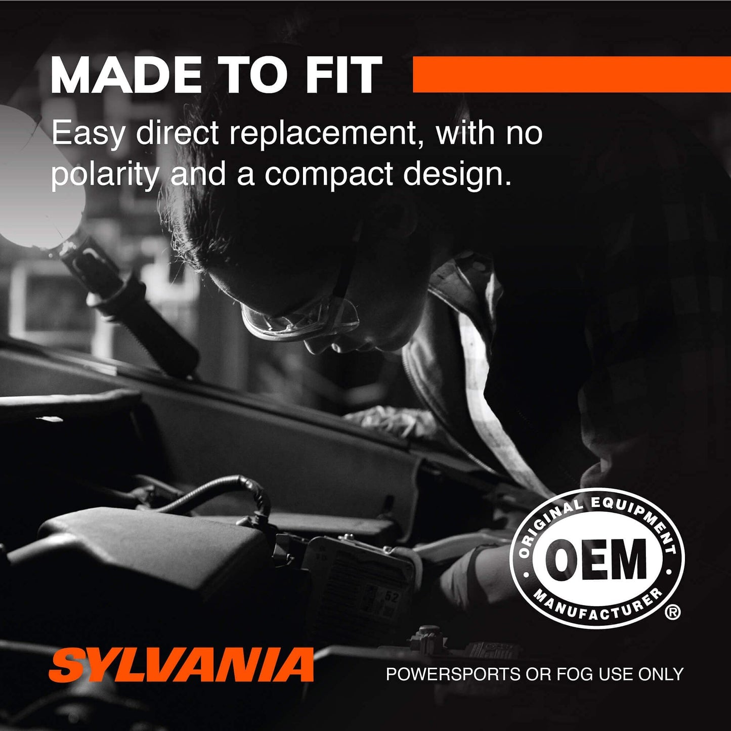 Sylvania H11 LED Powersport Headlight Bulbs for Off-Road Use or Fog Lights - 2 Pack