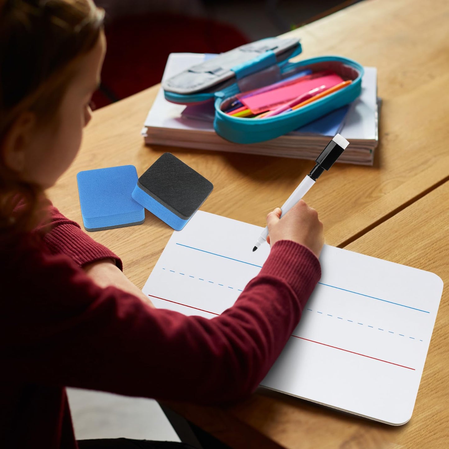 Colarr 24 Sets Mini White Boards 6"x 9" Dry Erase Boards Classroom Pack Includes Two Sided Small Whiteboards Markers, Lapboards Erasers for Teachers Students School