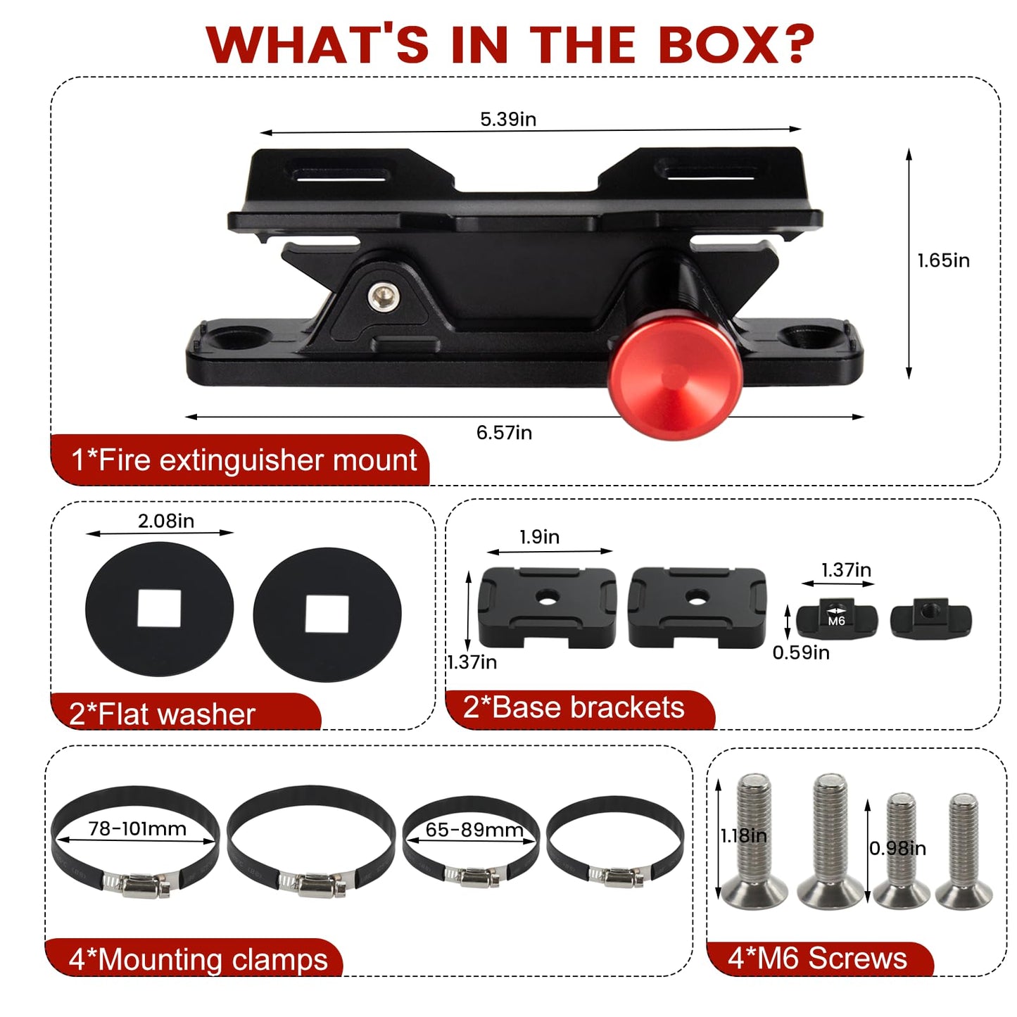 MOLLE Panel Fire Extinguisher Mount Kit-Quick Release Car Fire Extinguisher Mount Bracket for 1-2in Tactical Rigid MOLLE Panel Holes.Fire Extinguisher Holder Fits MOLLE Panels Accessories for Vehicle.