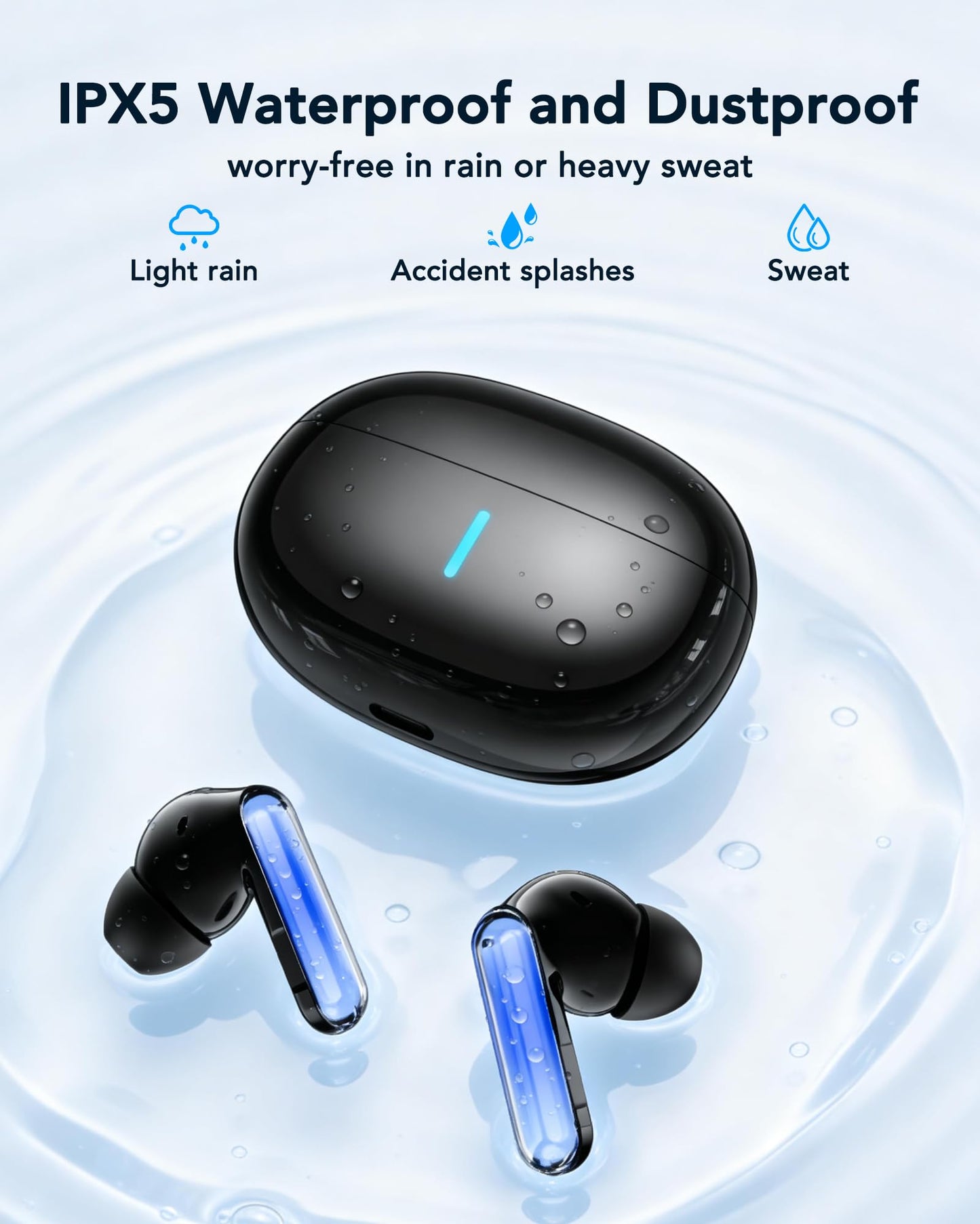 BNARQP MS110 AI Translation Earbuds, Bluetooth Translator Earbuds with App, 40H Playtime with Charging Case, IPX5 Water-Resistant Wireless Earbuds for Travel, Meetings & Language Learning
