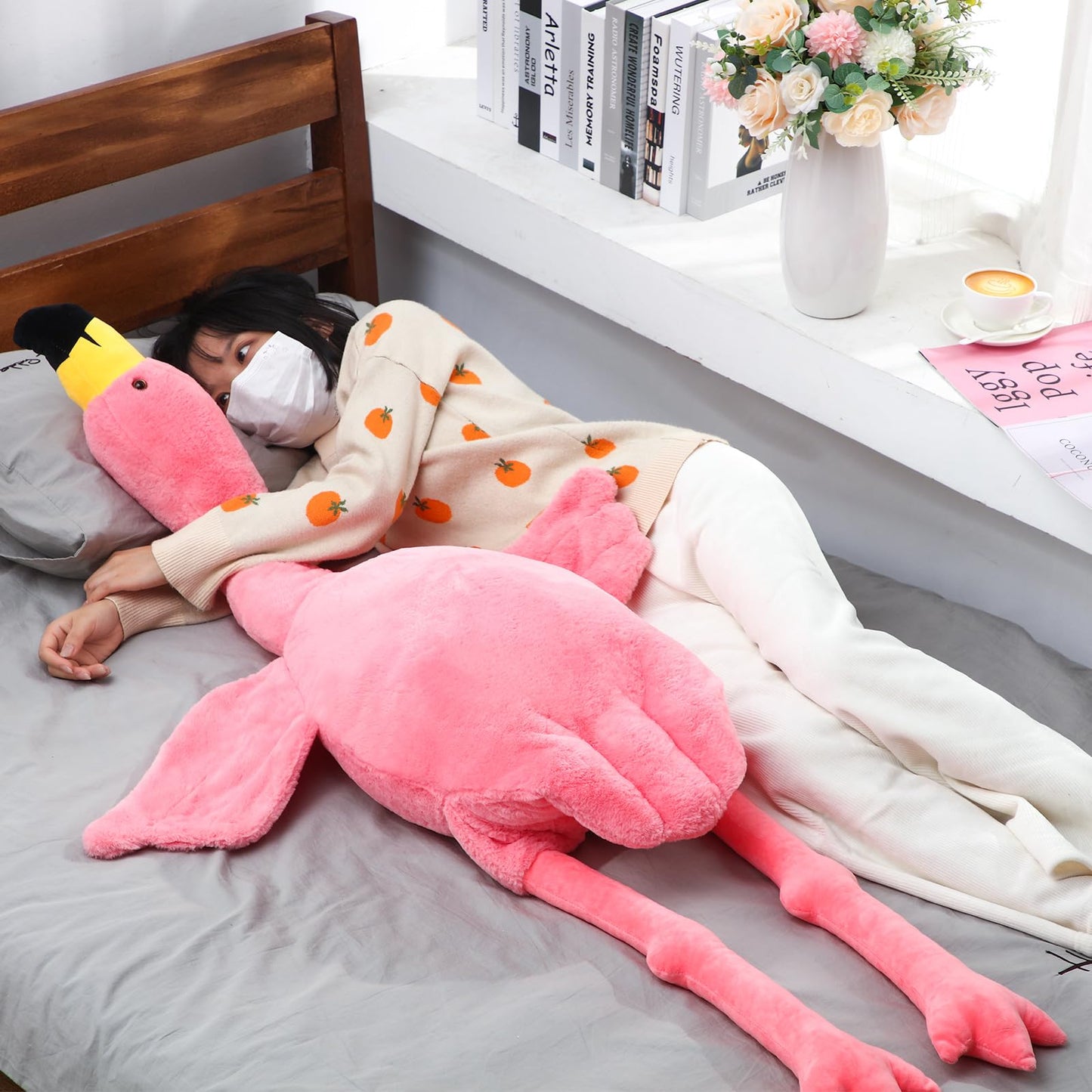 Hollowfly Large Flamingo Stuffed Animal, Giant Plush Toy Flamingo Pillow, Gift for Boys and Girls Birthday Christmas(63 Inch,Pink)
