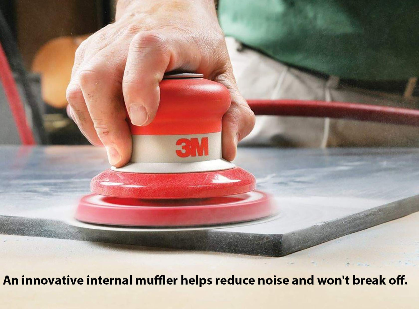 3M Random Orbital Sander – Pneumatic Palm Sander – 5” x 3/16” Diam. Orbit – Stikit Disc Pad – For Wood, Composites, Metal – Original Series, 20317