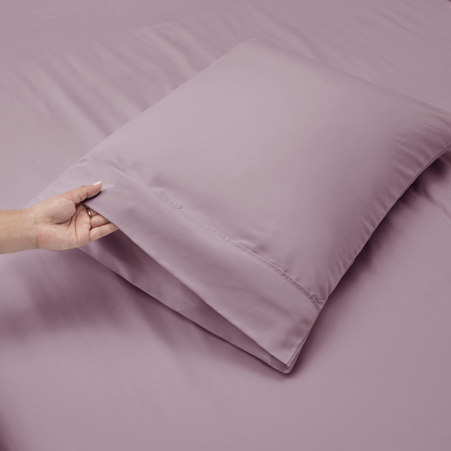 Hearth & Harbor Extra Deep Pocket Sheet Sets, Luxury Soft 6 Piece Bed Sheet Set Fits Mattress 18-24 Inches - King, Dusty Purple