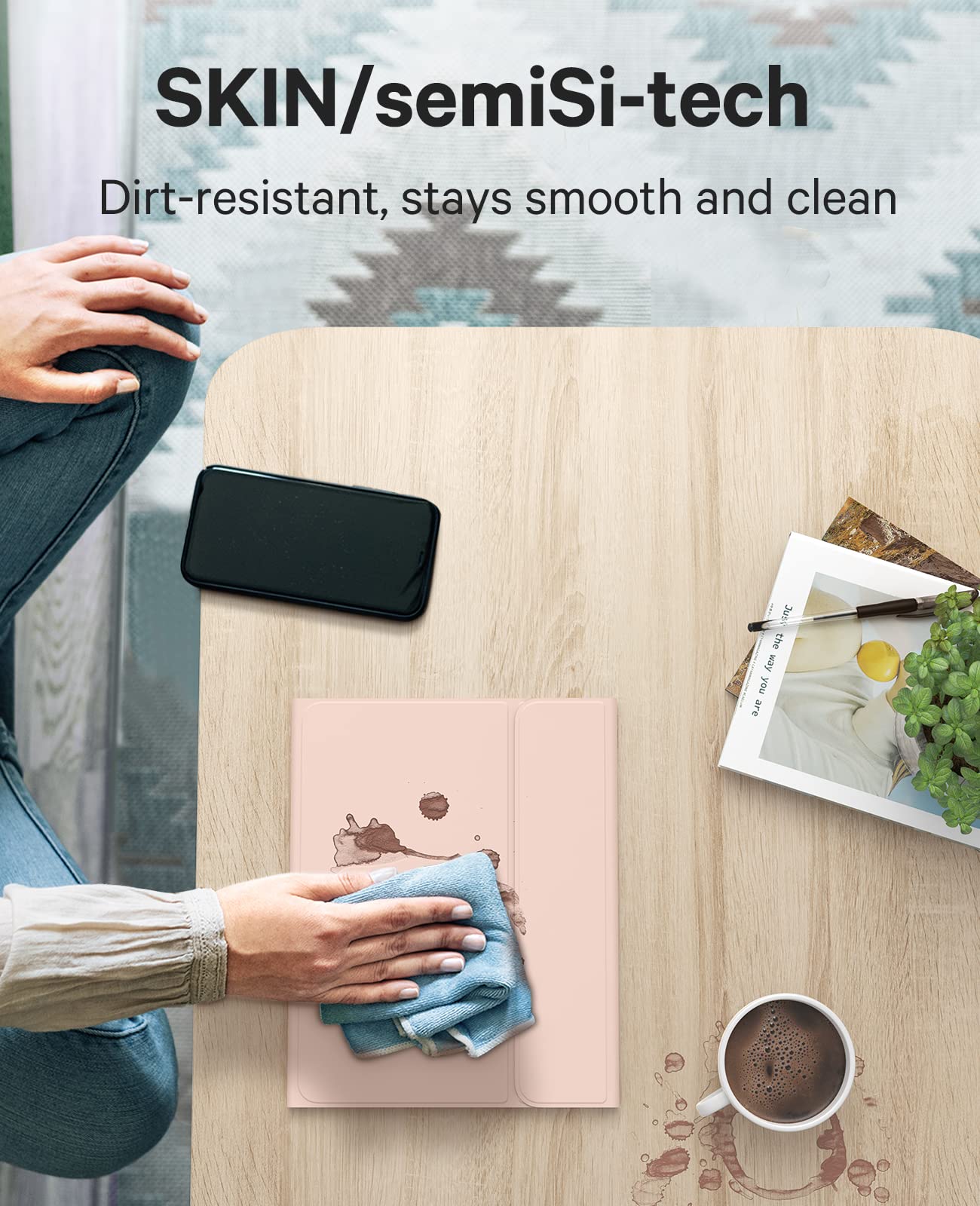 GreenLaw for iPad Pro 11 inch Case with Keyboard, for iPad Pro 11 (4th/3rd/2nd/1st Gen) & iPad Air 11(M2,2024) & 5th/4th Gen, Stain Resistant Cover, 7-Color Backlit, Smart Touchpad, Blush Pink