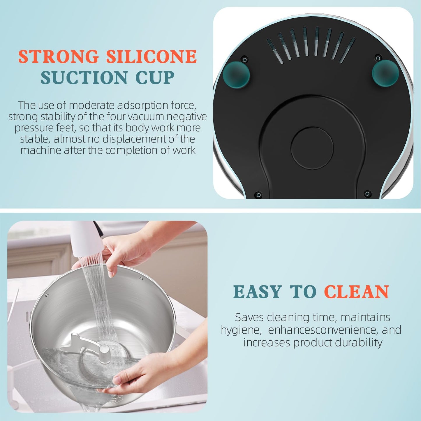 CHeflee Electric Dough Maker 250W,5.5 QT Smart Kneading and Fermenting Mixer Machine,Adjustable Time, 304 Stainless Steel Bowl,Blue