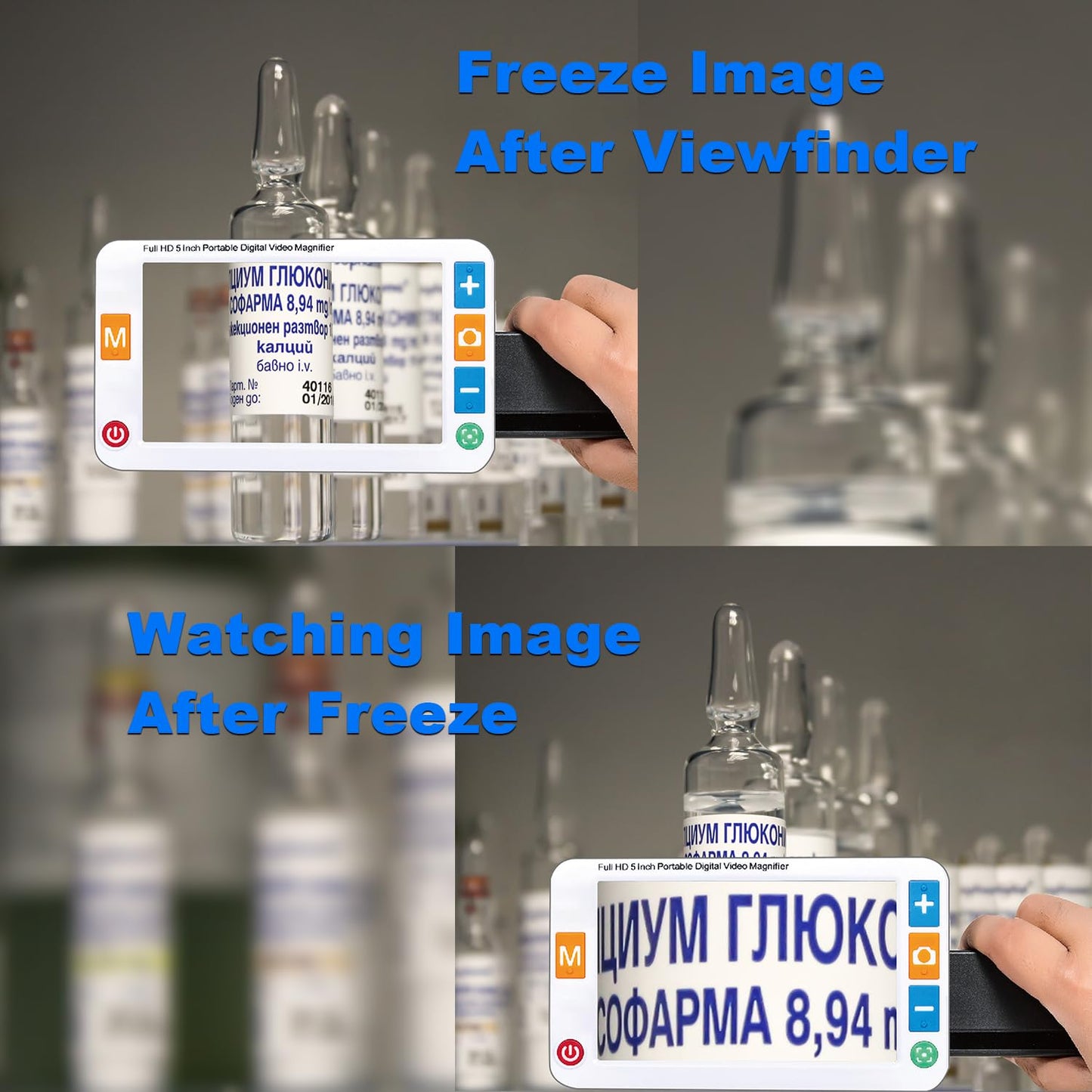 5 Inch Low Vision Aids, Electronic Auto Focus Reading Aid Simplified Buttons Digital Video Magnifier for The Visually Impaired, Low Vision, Color Blindness, Amblyopia