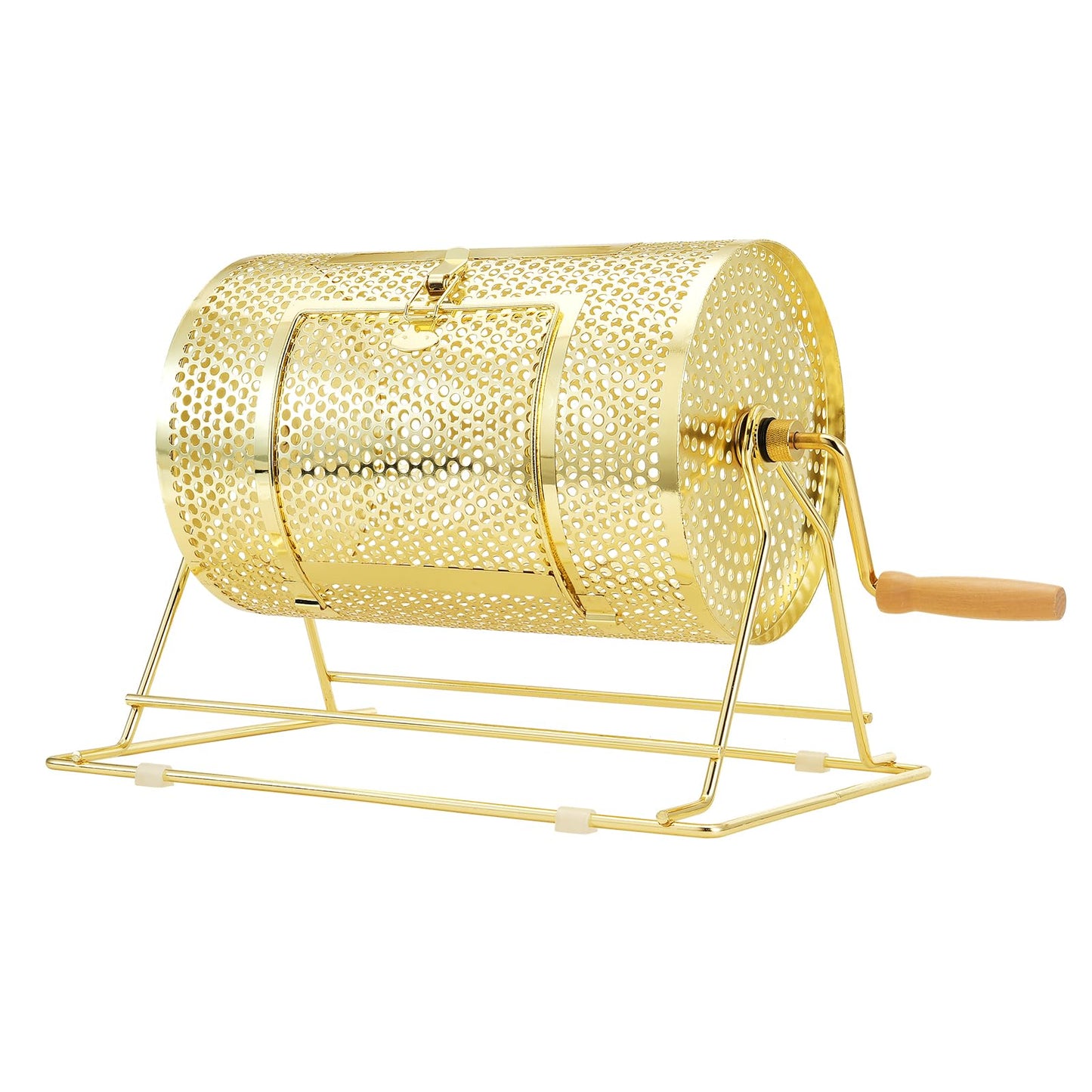 VEVOR Raffle Ticket Spinner - 12 x 8 Inch Raffle Drum Lottery Spinning Drawing, Brass Plated Raffle Tickets Roll Box with Wooden Turning Handle Holds 2500 Tickets or 100 Ping Pong Balls for Events