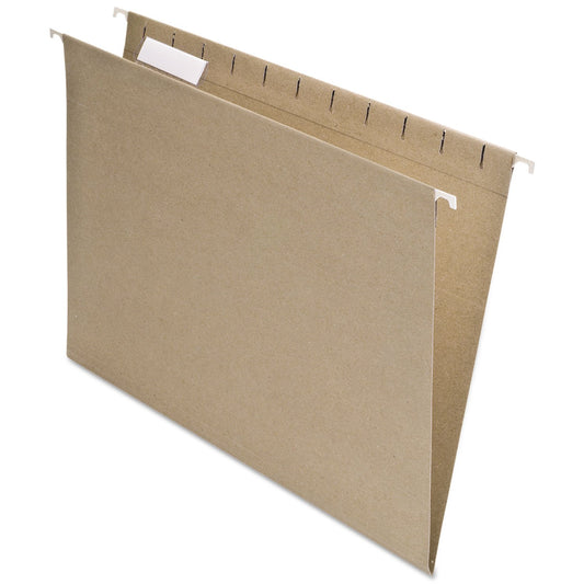 EarthWise by Pendaflex 100% Recycled Hanging Folders, Letter Size, 1/5 Cut, Natural, 25 per Box (74542)