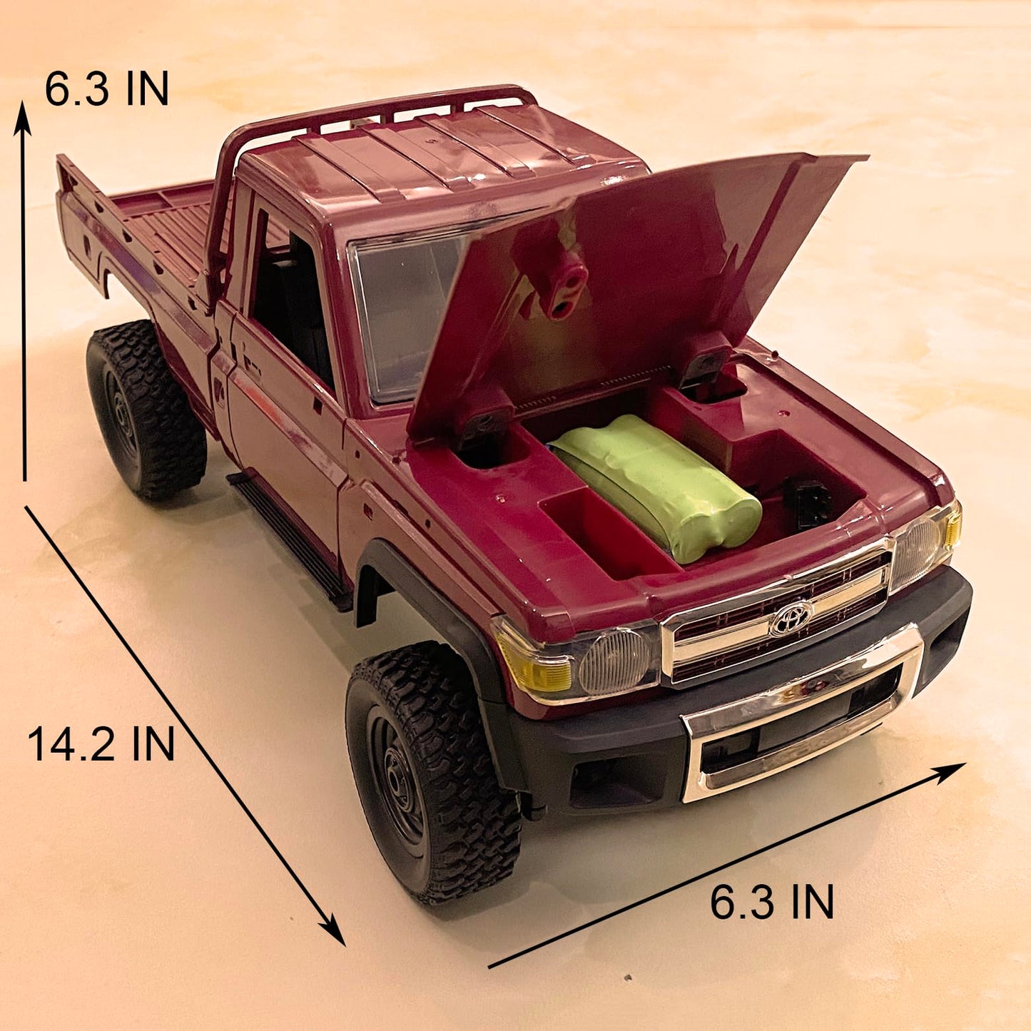 HLSFWDRIVE RC Rock Crawler RC Truck 4x4 Toyota LC79 RC Crawler 1/12 Off Road Pickup Remote Control 2.4Ghz All Terrain 280 Brushed Motor Proportional Throttle Steering RTR Hobby Toy Adult MN-82