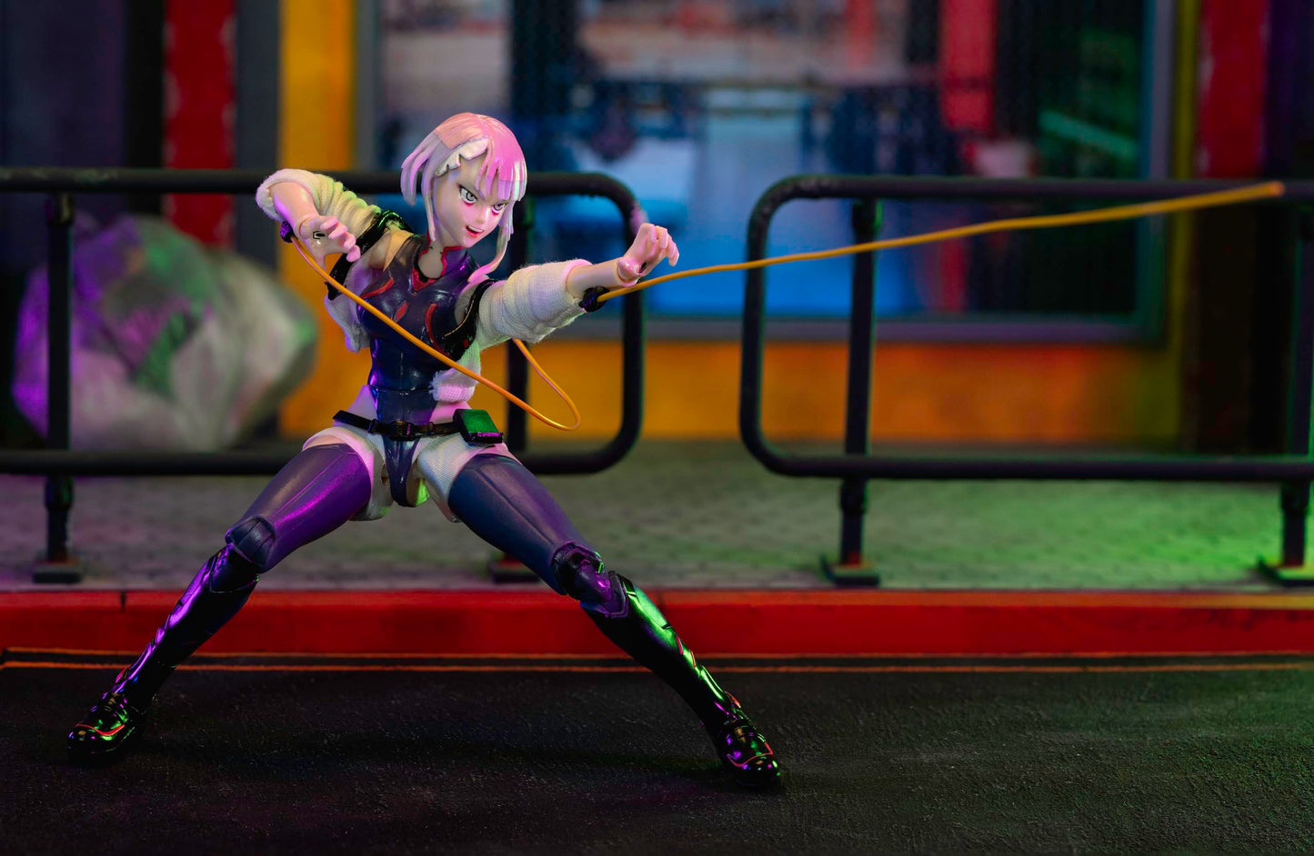 Jada Cyberpunk Edgerunners Lucy - 1:12 Scale Action Figure - 5.7” Highly Articulated Collectible with Accessories - Ages 15+ - Soft Goods Jacket, Detailed Sculpt