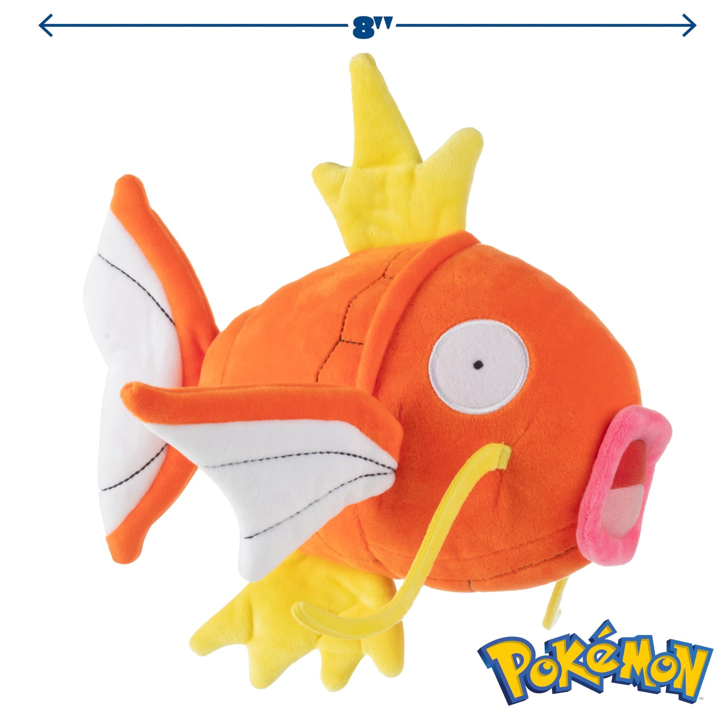 Pokémon 8" Magikarp Plush - Officially Licensed - Generation 1 Figure - Authentic Soft Stuffed Animal Toy - Easter Basket Stuffer Gift for Kids, Boys, Girls - 2+