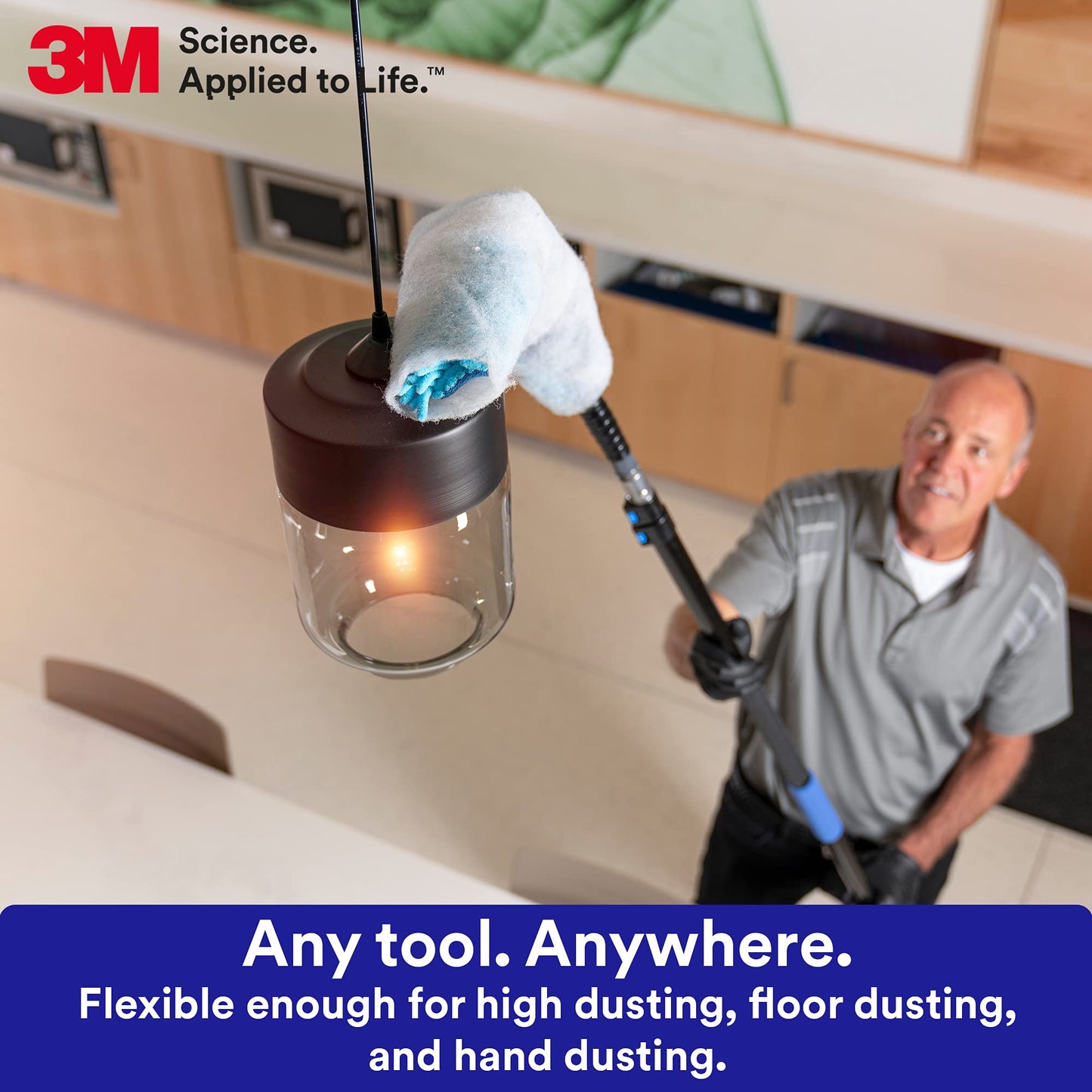 3M Easy Trap Sweep and Dust Sheets, 1 Roll of 250 8" x 6" Sheets, Disposable Easy Sweep Floor Duster, Picks Up 8x More Dirt, Dust, Sand, Hair, Works on Dry or Wet Surfaces, 55654W