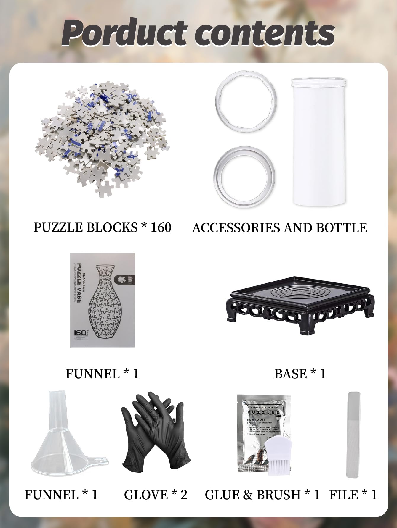 3D Puzzles Vase for Adults, 160 Pieces Curved Plastic Unique Flower Vase Puzzle Crafts for Flower Arrangements and Home Office Decor Gift Birthday Gifts for Women, Mother'Day (Autumn)