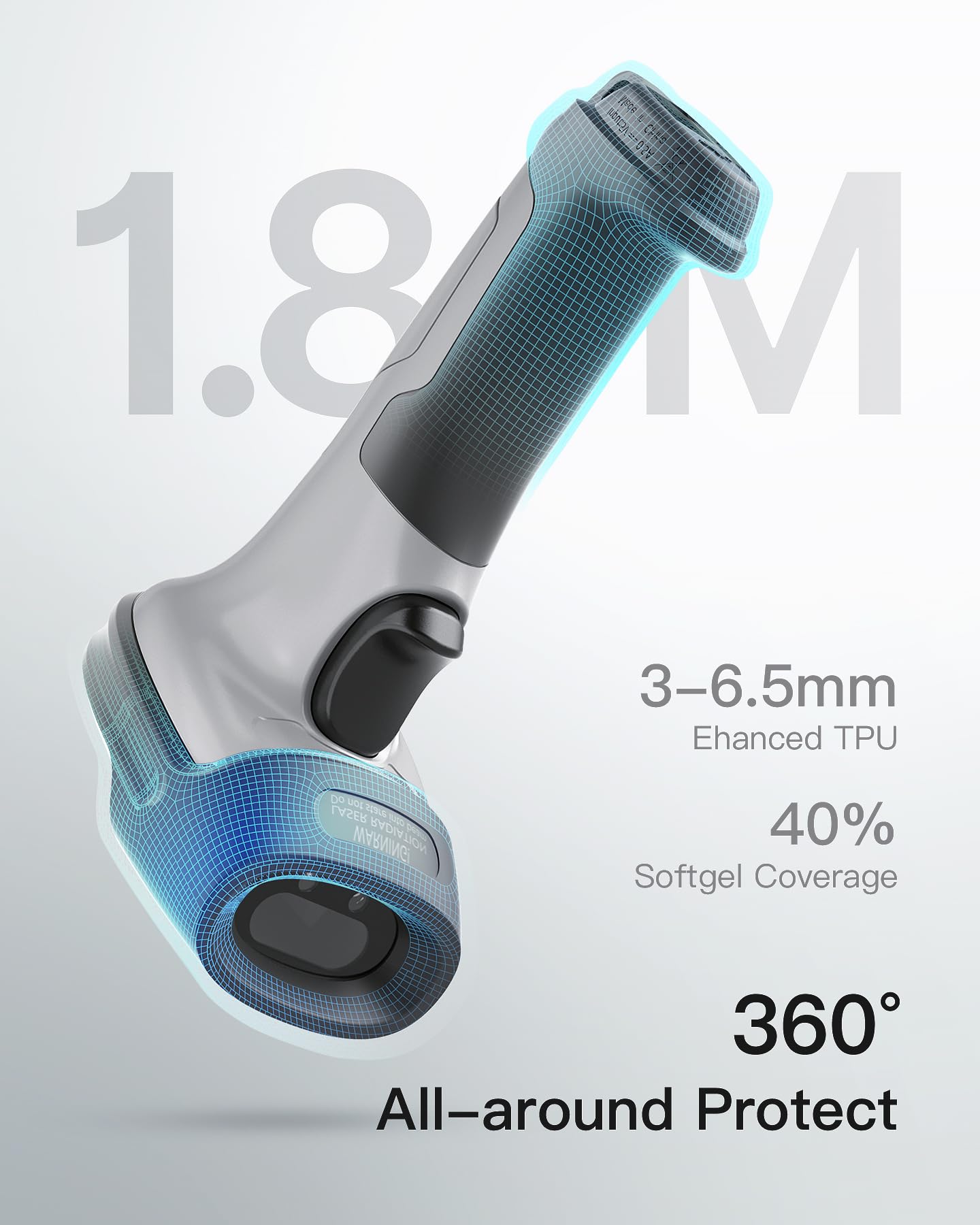 Inateck Bluetooth Barcode Scanner, 1 Charge 180 Days Standby, 35m Range, Automatic Fast and Precise scanning, BCST-70