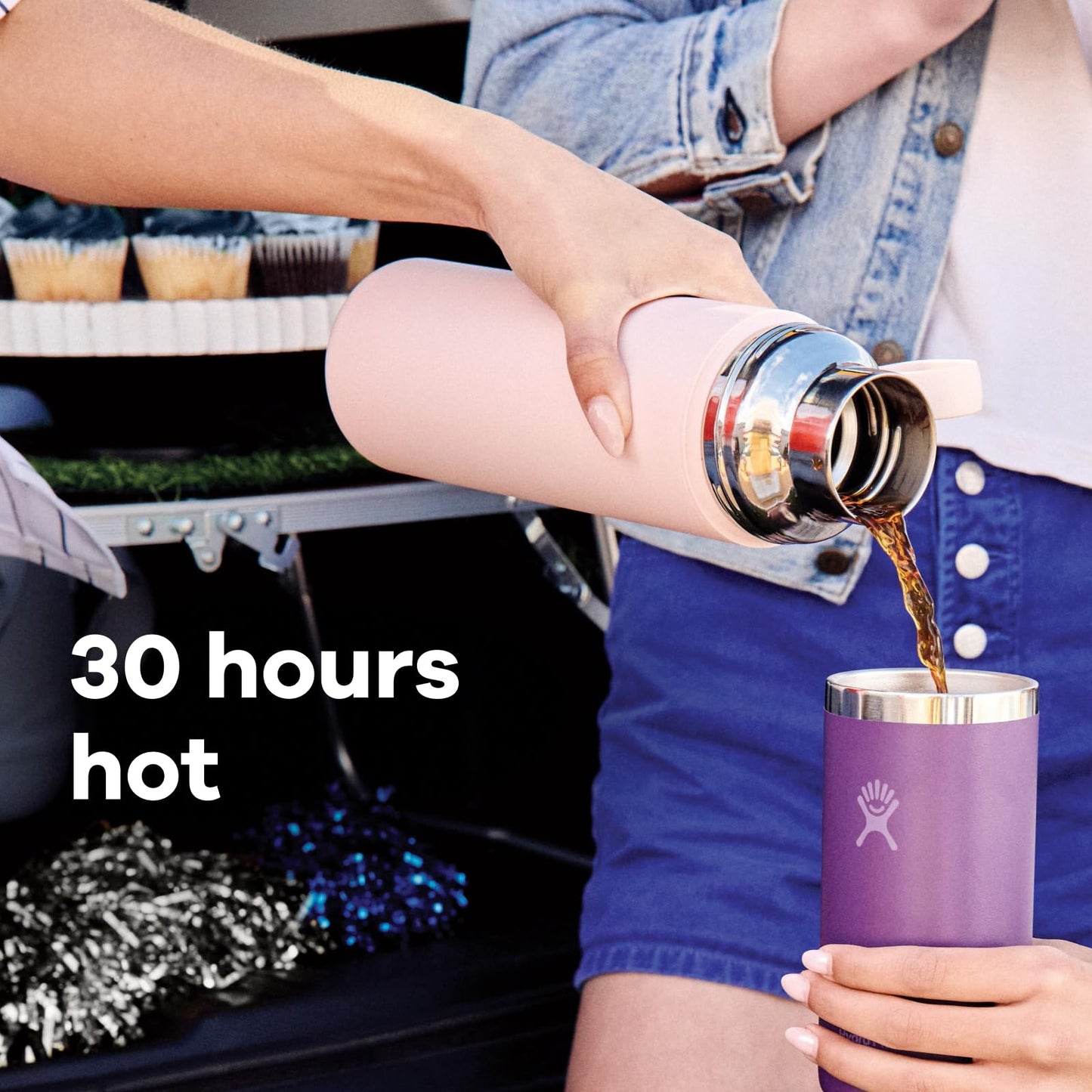 Hydro Flask Hot Flask & Cup – Insulated Stainless Steel, Hot Drink Travel Container for Coffee & Tea 36 Oz Agave Green