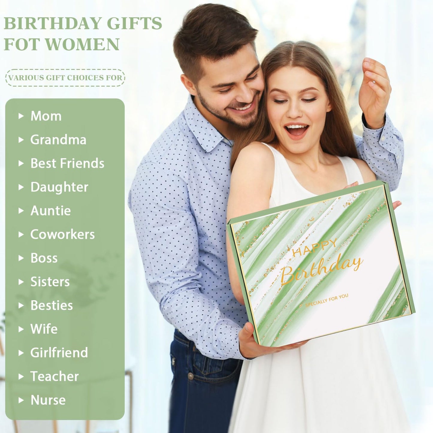 BaiCai Birthday Gifts for Women, Happy Birthday Gifts for Mom Sister Her Best Friend Girlfriend Wife Bday Gift Ideas, Unique Relaxing Spa Birthday Gift Baskets for Women Care Package w/Blanket