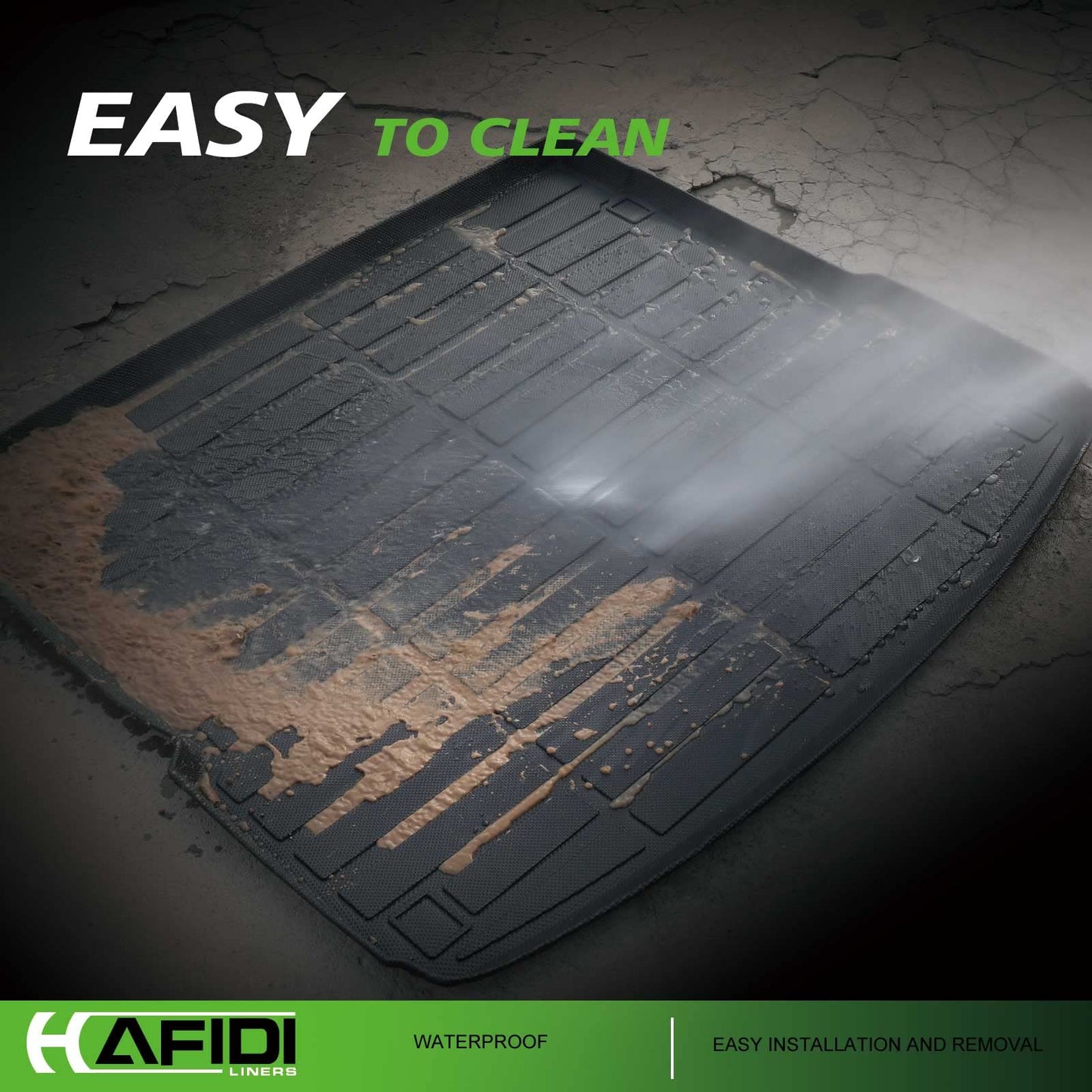 HAFIDI All Weather Cargo Liner for Hyundai Kona 2018-2023/ Kona N 2022-2023/ Kona Electric 2019-2023 Custom Fit Automotive Trunk Floor Mat Accessories -Black