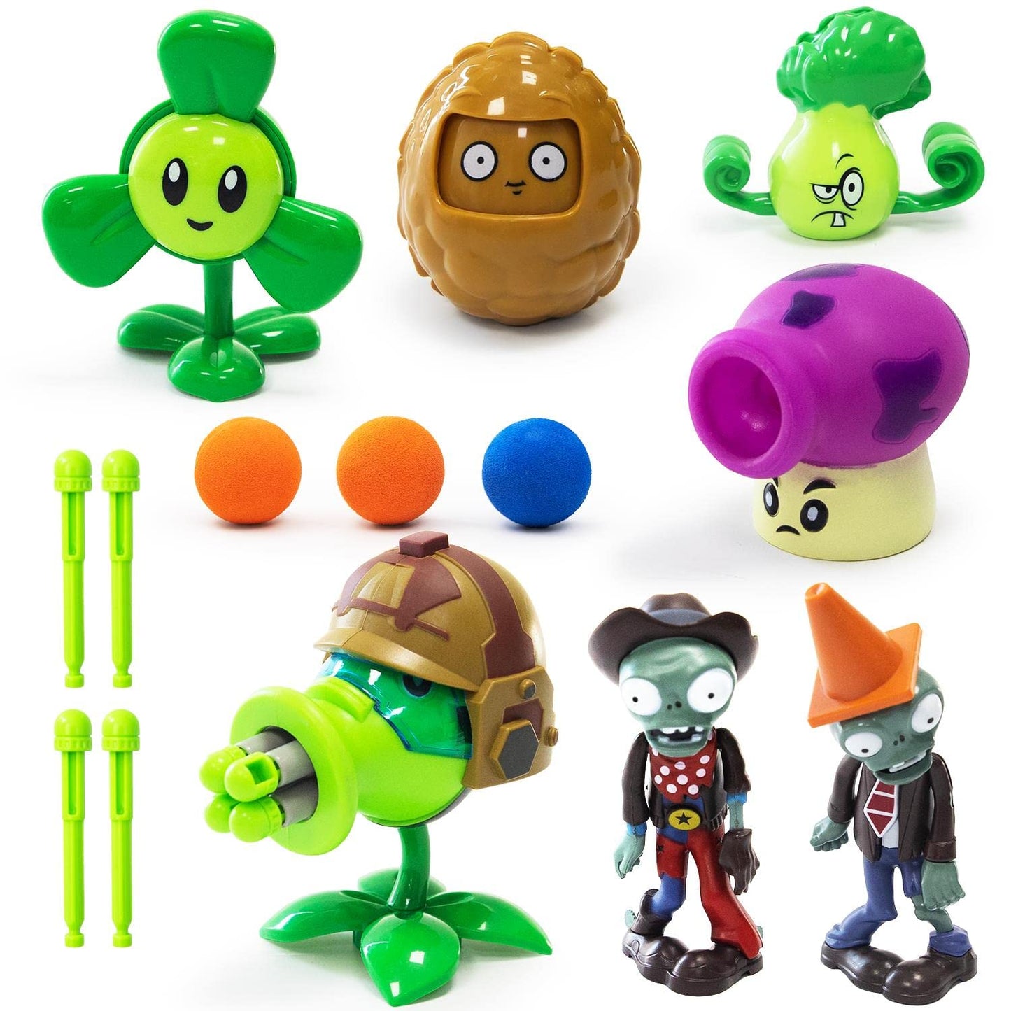 Maikerry Plants and Zombies Toys 7pcs PVZ Figurines Set Game Great Gifts for Kids and Fans,Birthday and Christmas Party