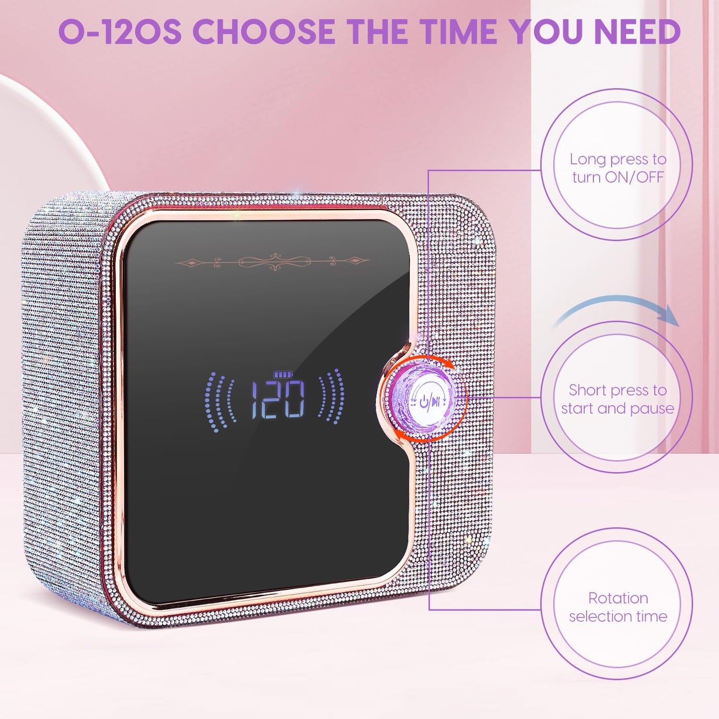 ANBEISTEE UV Light for Nails, Rechargeable UV Nail Lamp, Fast Nails Dryer Curing Lamp, Gel Nail Polish UV Light, 0-120S Arbitrary Timing, for Salon & Home