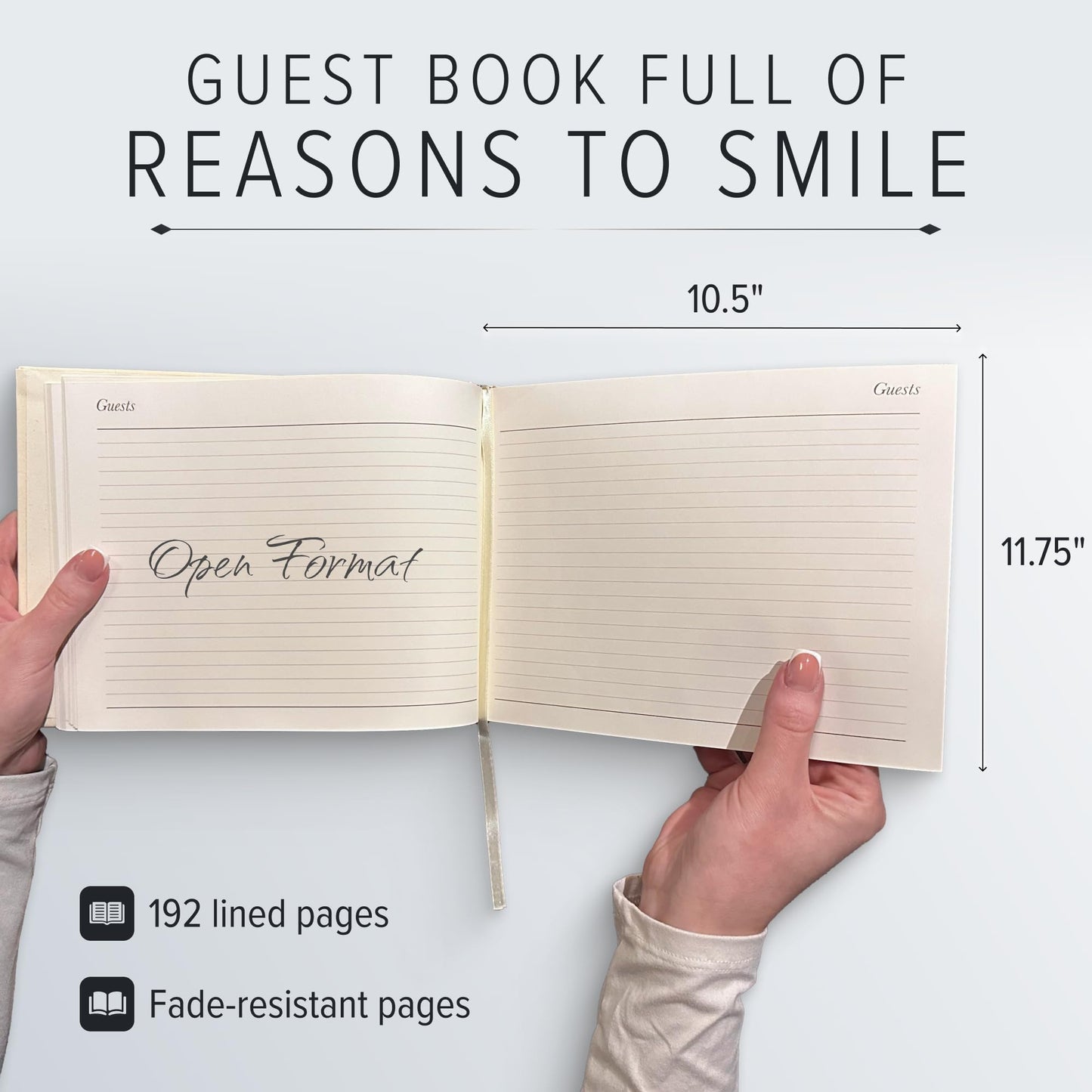 Gallery Leather Guest Book - Great for Wedding, Reception, Baby and Bridal Shower, Birthday Party and Vacation Home - 192 Lined Pages to Sign in, add Polaroid Photo - Hardcover 9x7" - Acadia Navy