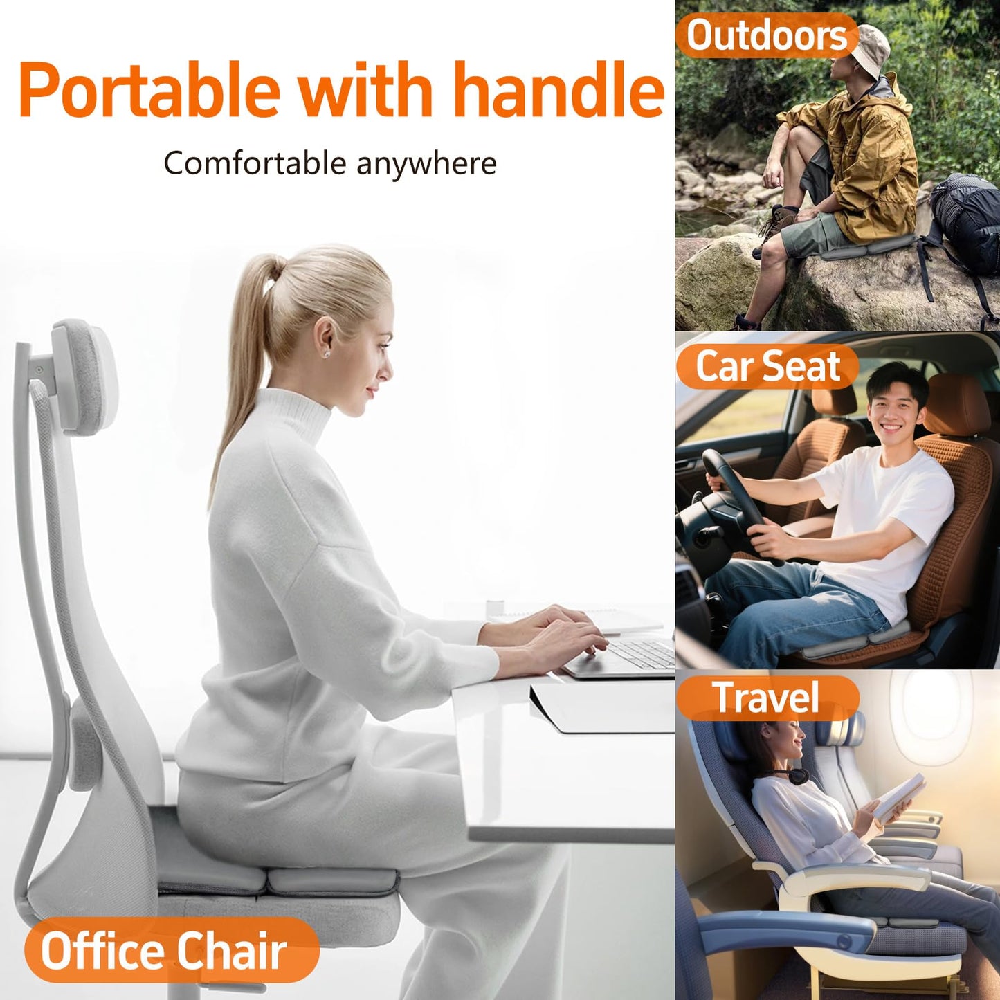 Sojoy 3 in 1 Gel Seat Cushion (Darkgray)