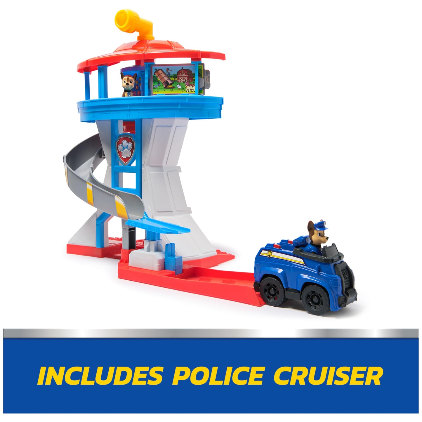 PAW Patrol Lookout Tower, 20-Inch PAW Patrol Tower with Chase Action Figures, Rescue Vehicle & Launcher, Kids Toys for Boys & Girls Ages 3 and Up