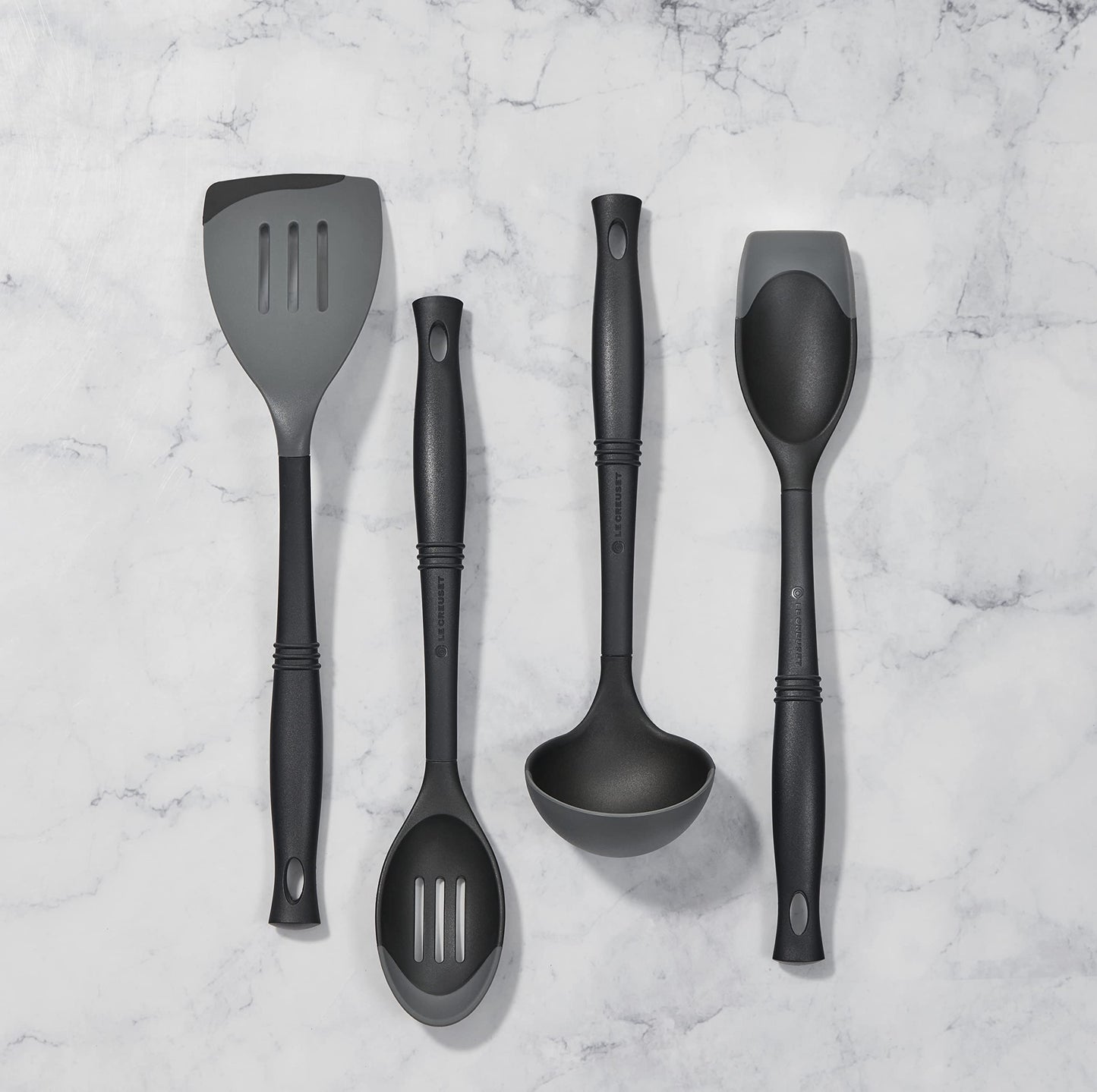 Le Creuset Revolution Bi-Material Slotted Spatula, 13.5" x 2.5", Oyster