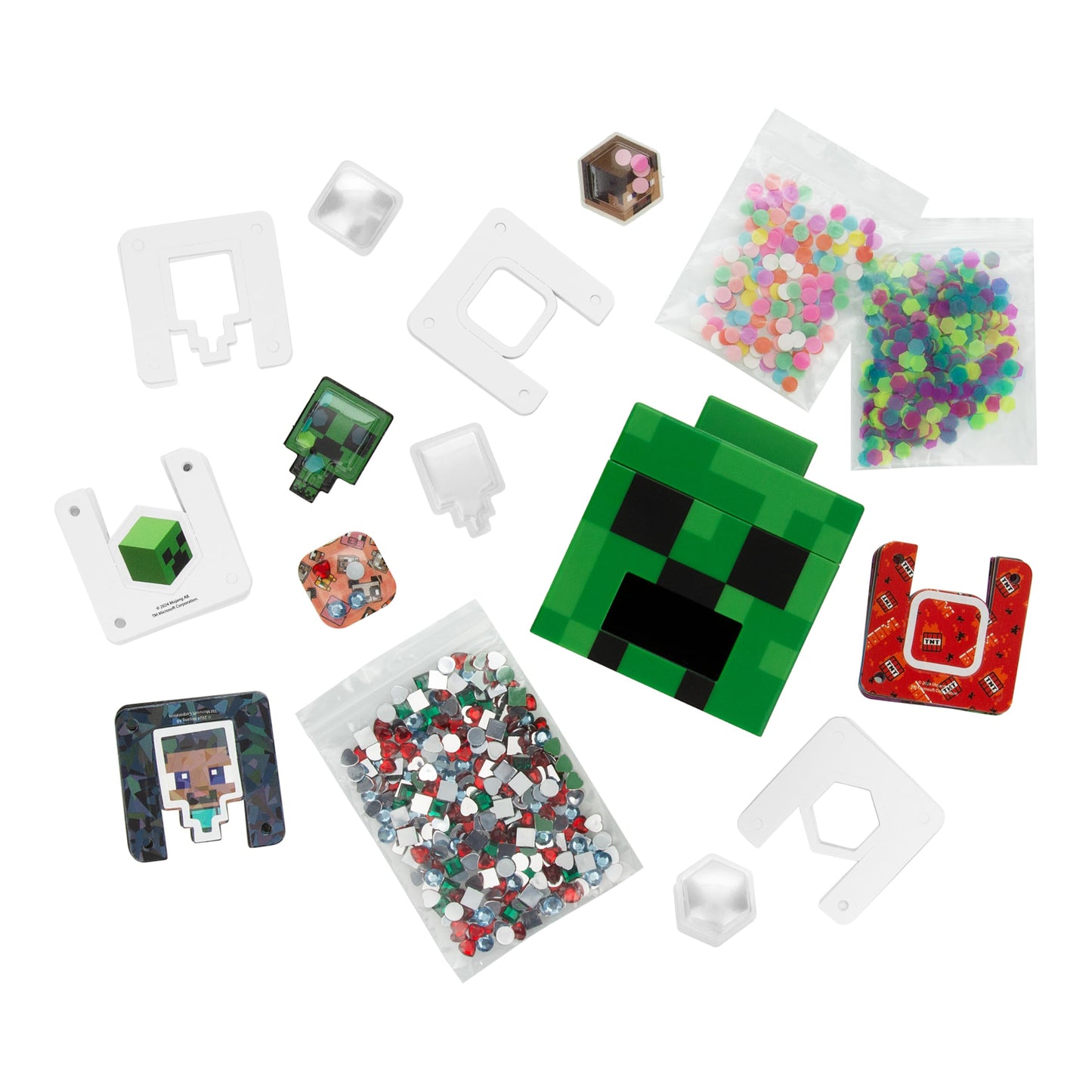 Paladone WeCool Minecraft Creeper Officially Licensed 3D DIY Stickers Kit for Kids Age 6+ Makes 50 Personalized Stickers, Creative Gift and Fun Toy