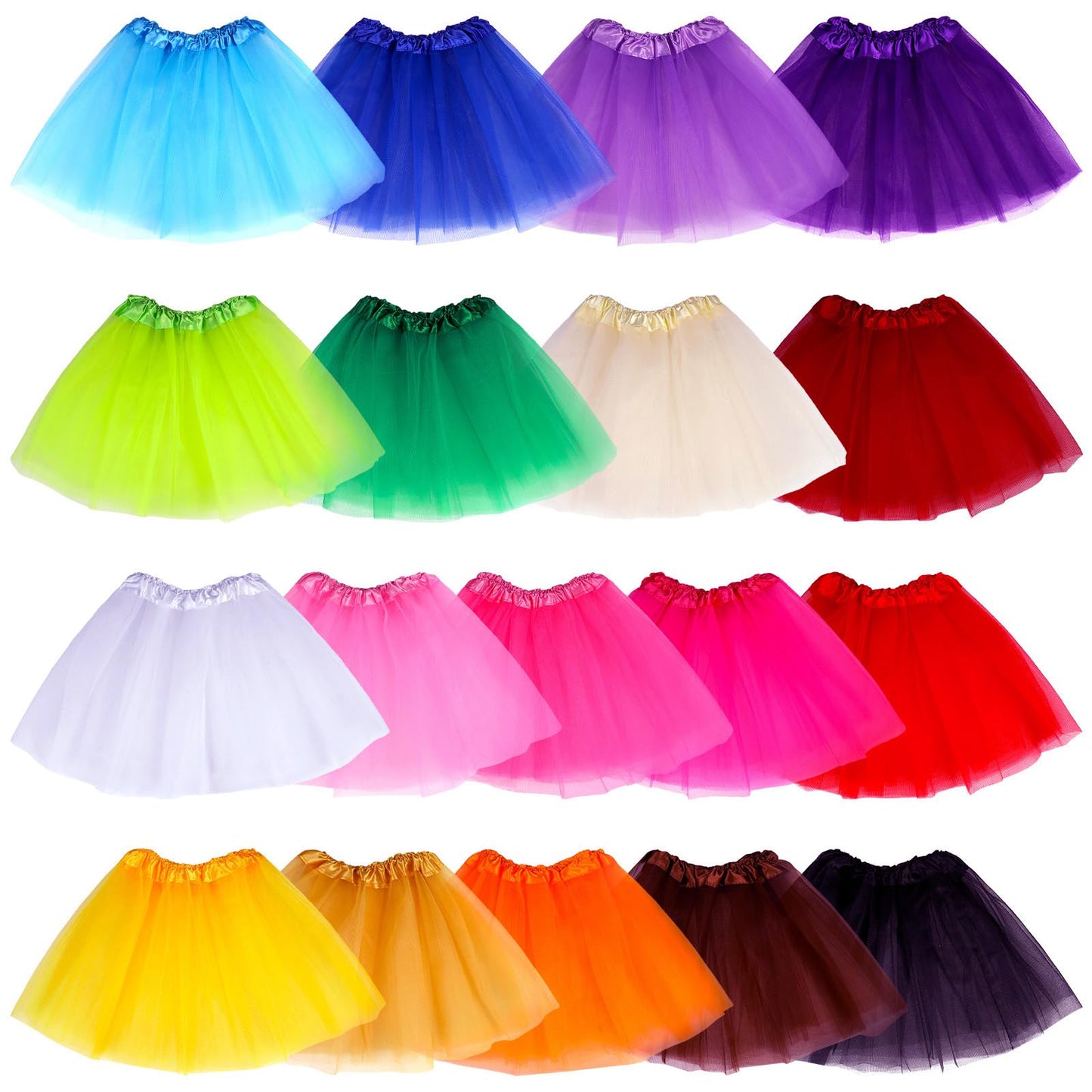 Hoemwarm 18 Pcs Girls Tutu, 3 Layers Multicolor Toddler Tutu Skirt Princess Tutu Dresses for Toddler Girls Bulk, Dance Fluffy Tulle Skirt for Toddler Girls Birthday Party Costume Princess Tutu