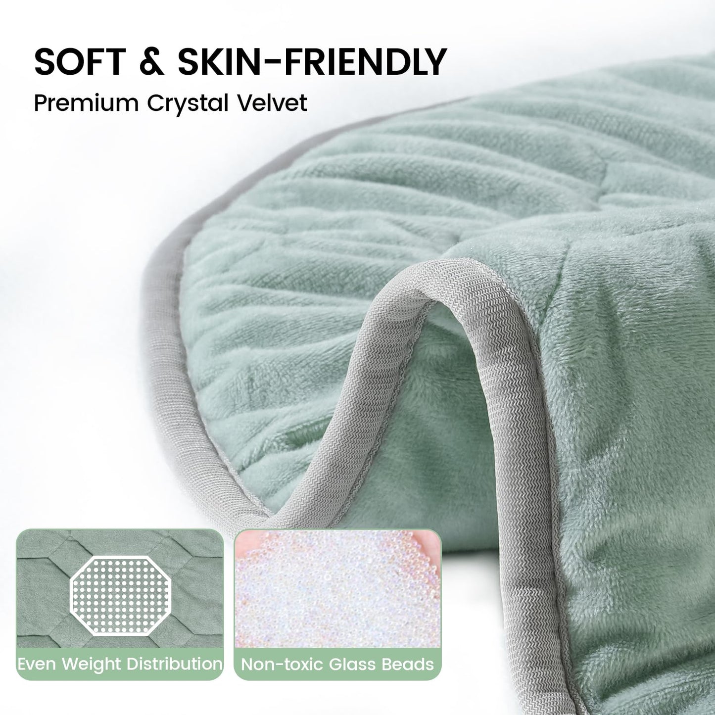 immtree Weighted Heating Pad for Back & Period, 7lbs XXXL Size(29x24) with Fast Heat Technology, Electric Heated Blankets for Abdomen, Shoulder, Knee, Birthday Gift for Women Men Mom Dad, Sage Green