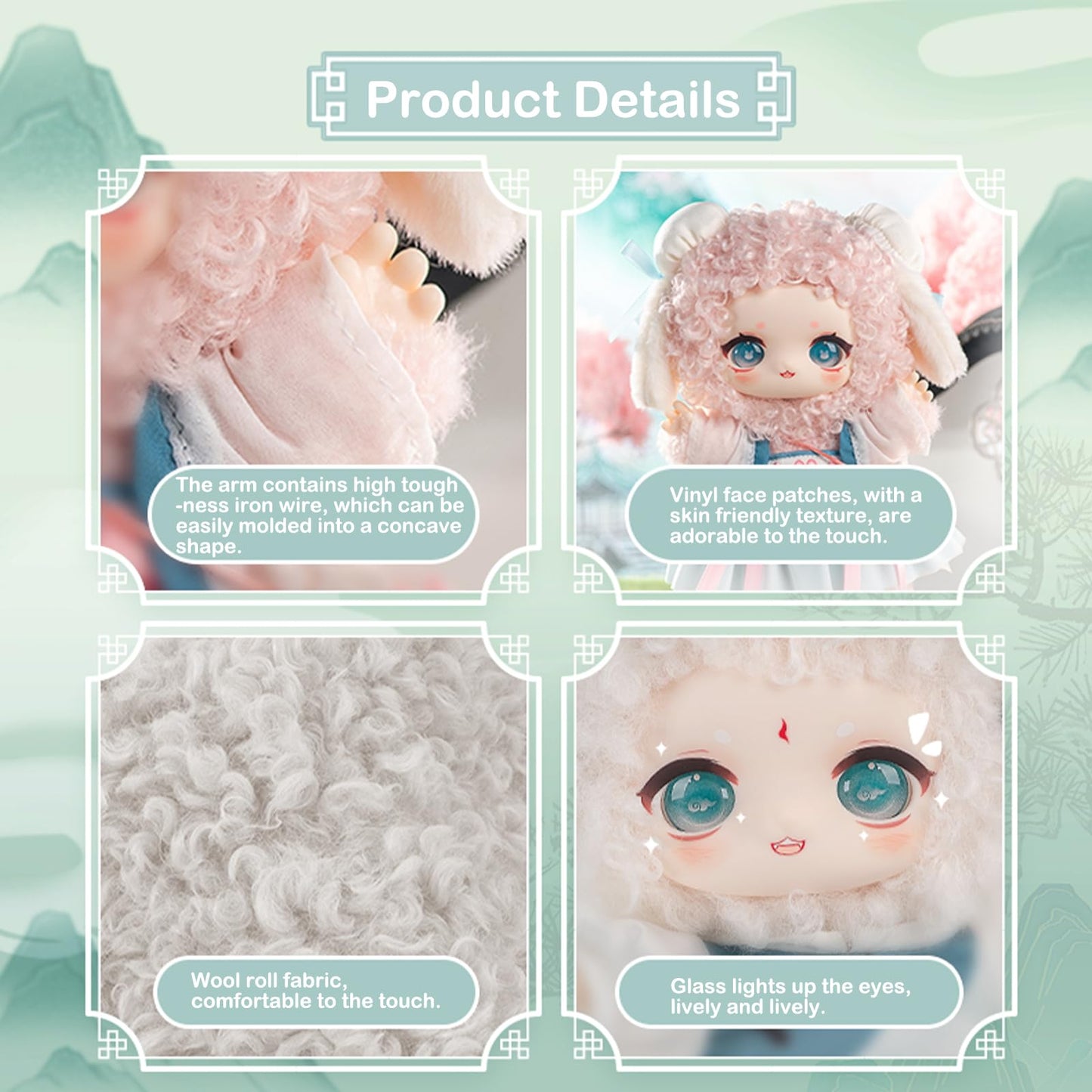 CALEMBOU Plush Doll Blind Box, Nagi Mountain and River Romance Series Mystery Blind Figure, Kawaii 1 of 6 Possible Collectibe Plush Toys Birthday Gifts (Mountain and River Romance Series)
