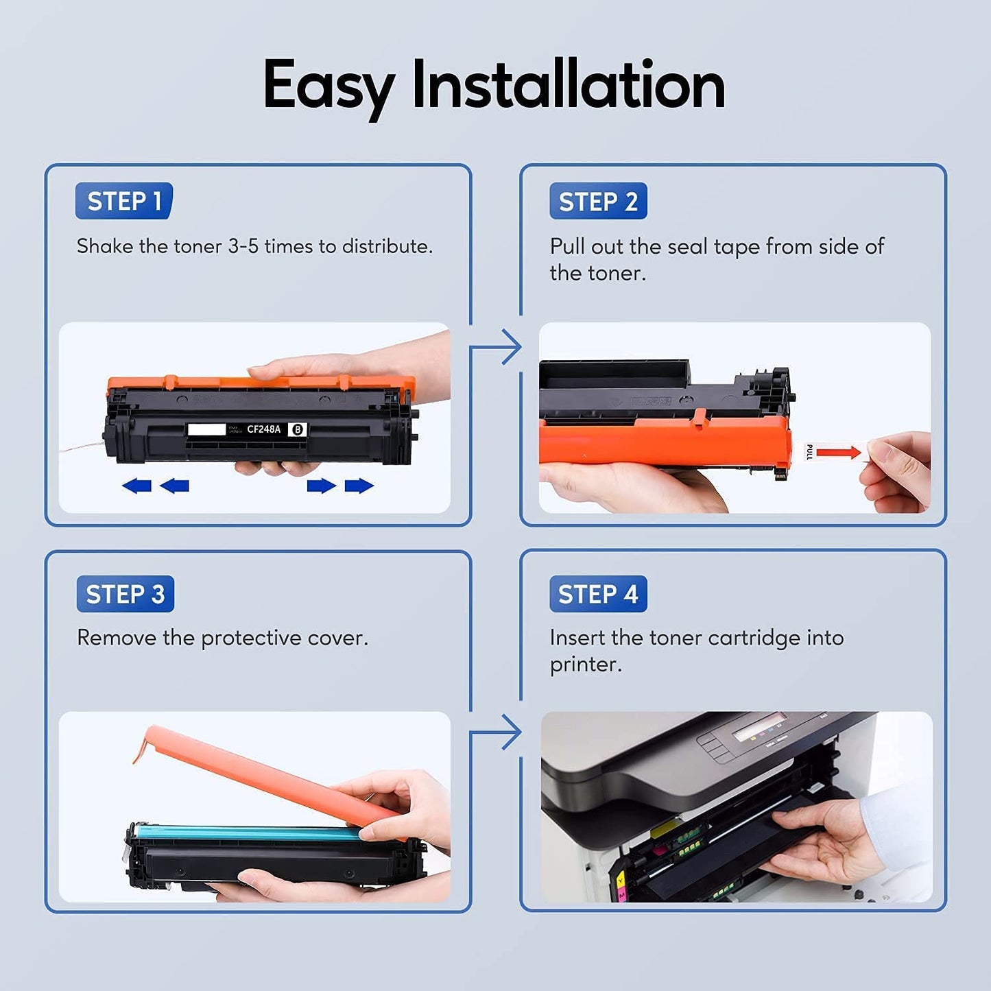 GOTOBY Compatible 48A Toner Cartridges Replacement for HP 48A CF248A for Pro M15w M15a M16w M16a M28w M29w M29a M30w Printer (4 Black)