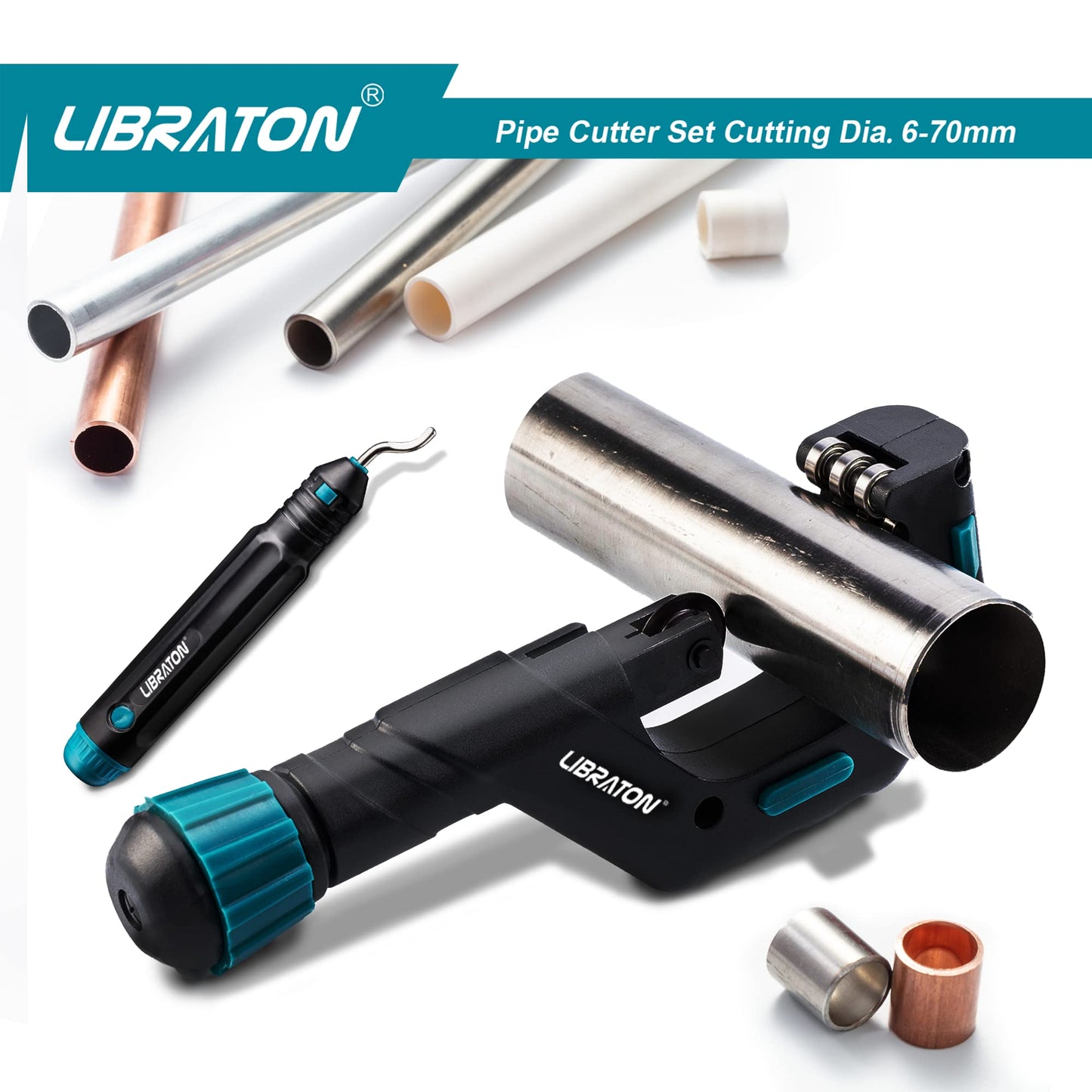 Libraton Copper Tube Cutter 1/4" to 2-3/4", Tube Cutter, Heavy-duty Tubing Cutter for Copper Pipe with Deburring Tool