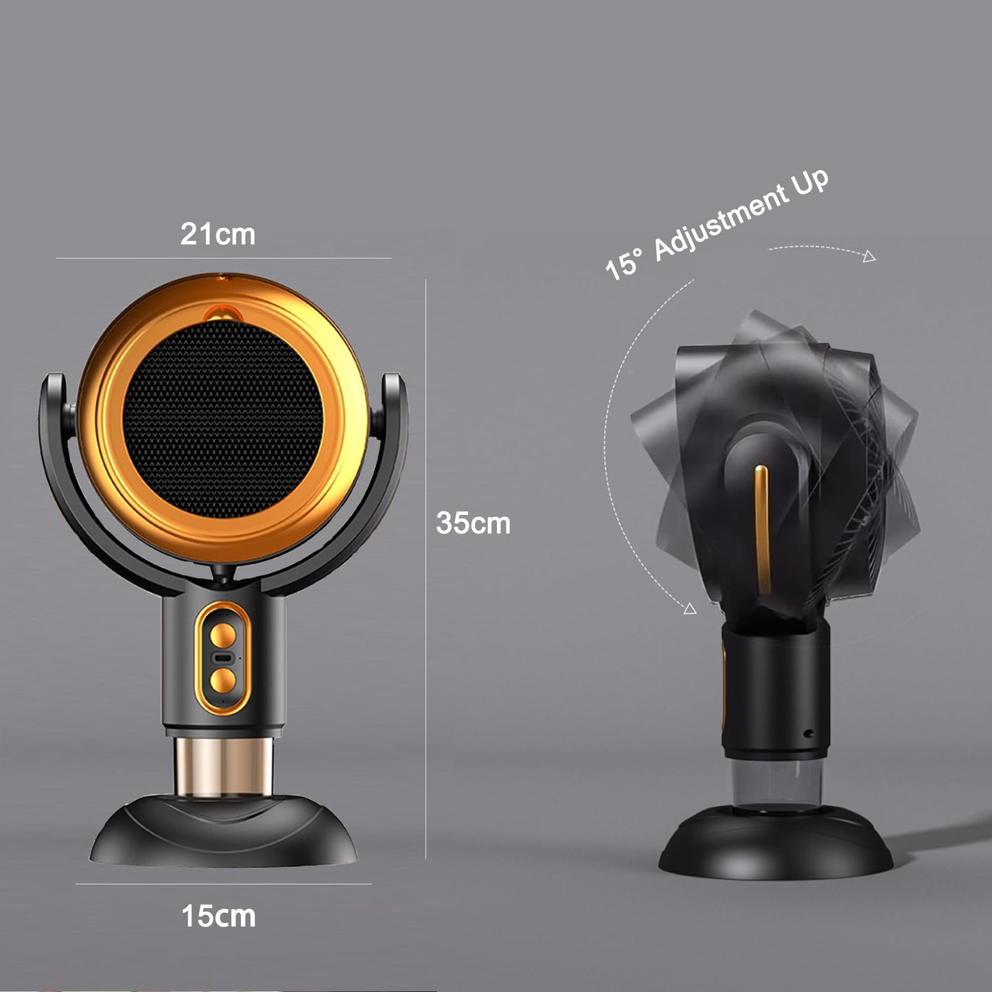 PuffHide Purifer & Smoke Away Purifier Fan Filter Portable Black Gold Adjustable Angle Puff-Hide PurifierFan,Tabletop SmokePurifier Filters for Removes Smoke(Plug-ln)