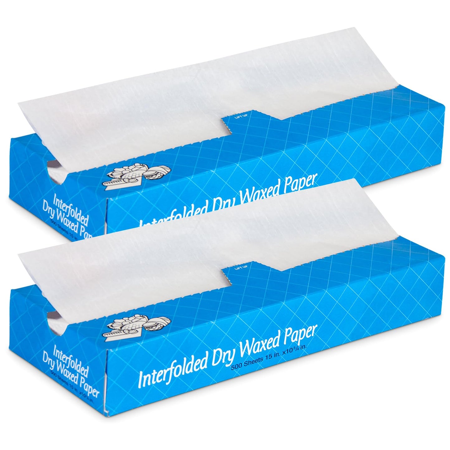 Fit Meal Prep 1000 Sheets 15 x 10.75” Dry Wax Paper Sheets for Food, Greaseproof Sandwich Wrapping, Interfolded Deli Wax Paper for Fries, Burgers, Food Basket, Made in USA