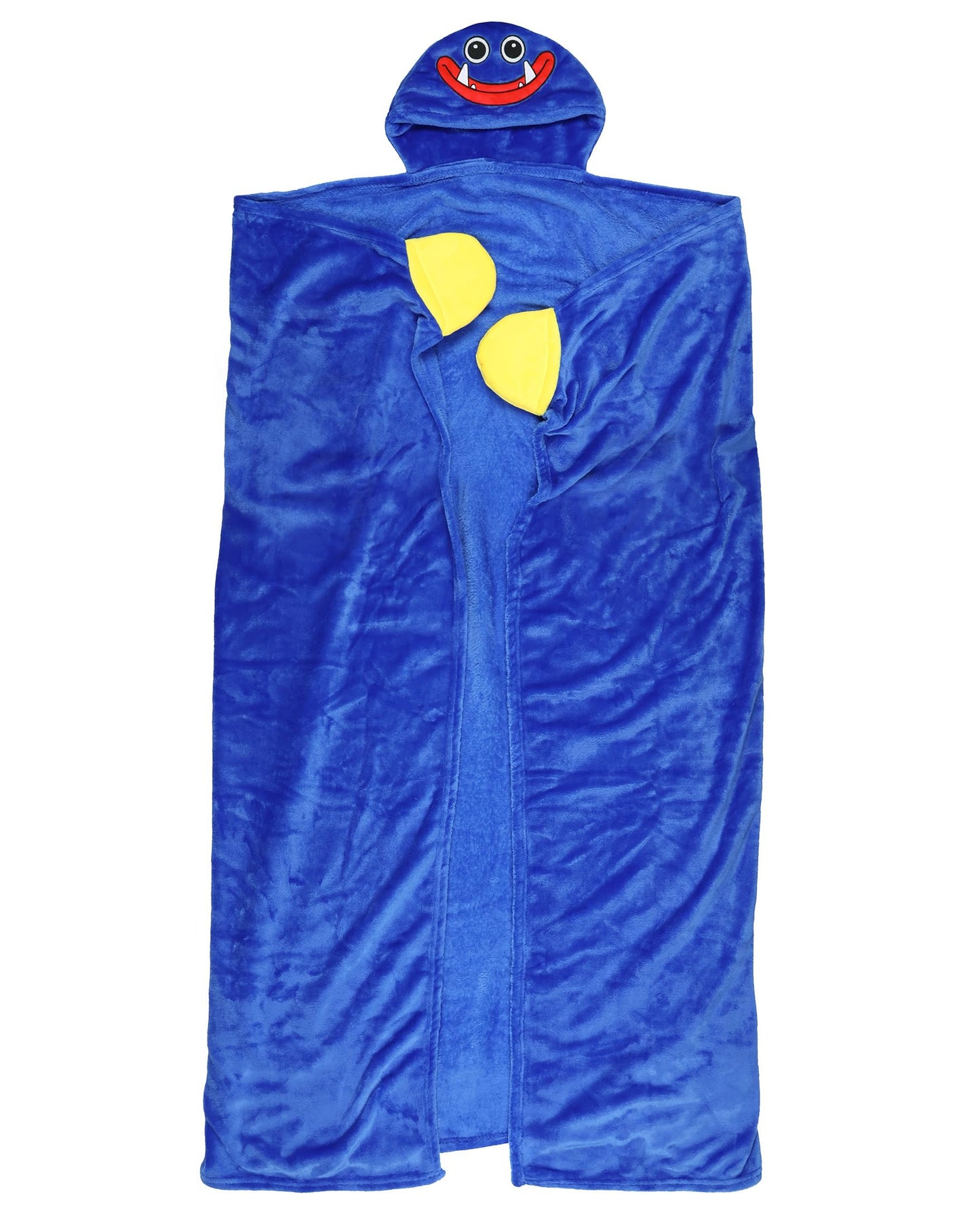 Poppy Playtime Huggy Wuggy Plush Super Soft Game Hooded Blanket Throw with Embroidered Face 50" x 60"