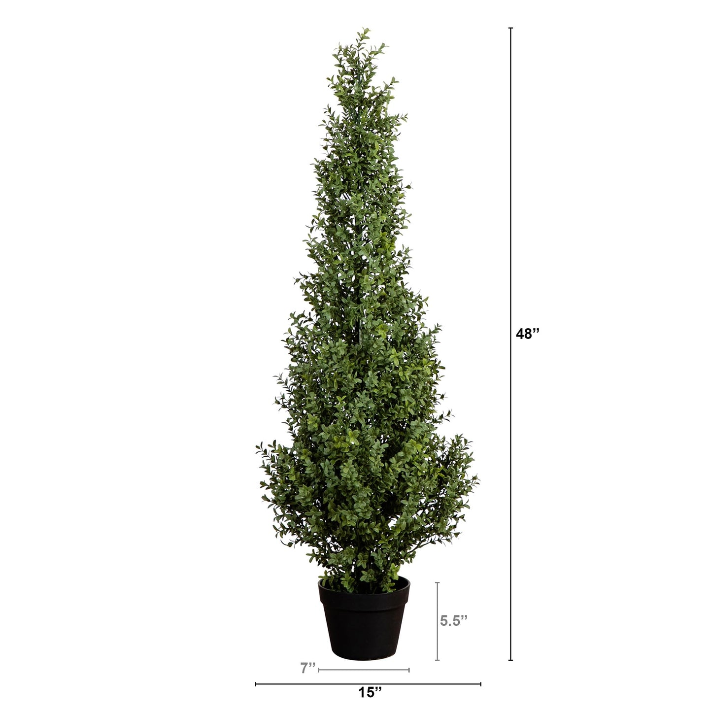 Nearly Natural 4ft UV-Resistant Artificial Boxwood Topiary Tree - Lifelike Greenery for Indoor and Outdoor Decor, Includes Nursery Planter