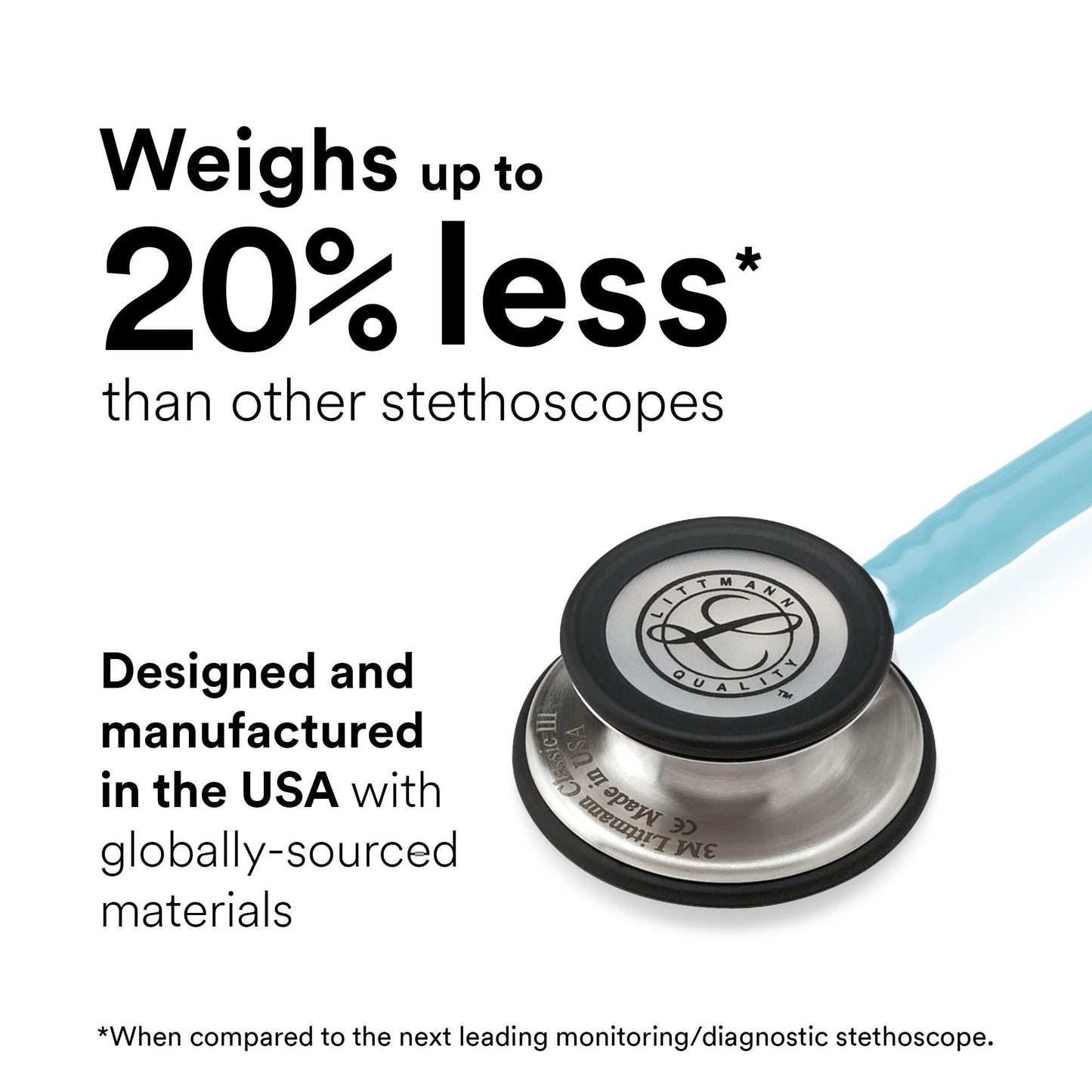 3M Littmann Classic III Monitoring Stethoscope, 5912C, More Than 2X as Loud, Weighs Less, 27" Marine Blue Satin-Finish Tube for Added Comfort, Flexibility and Cleanability