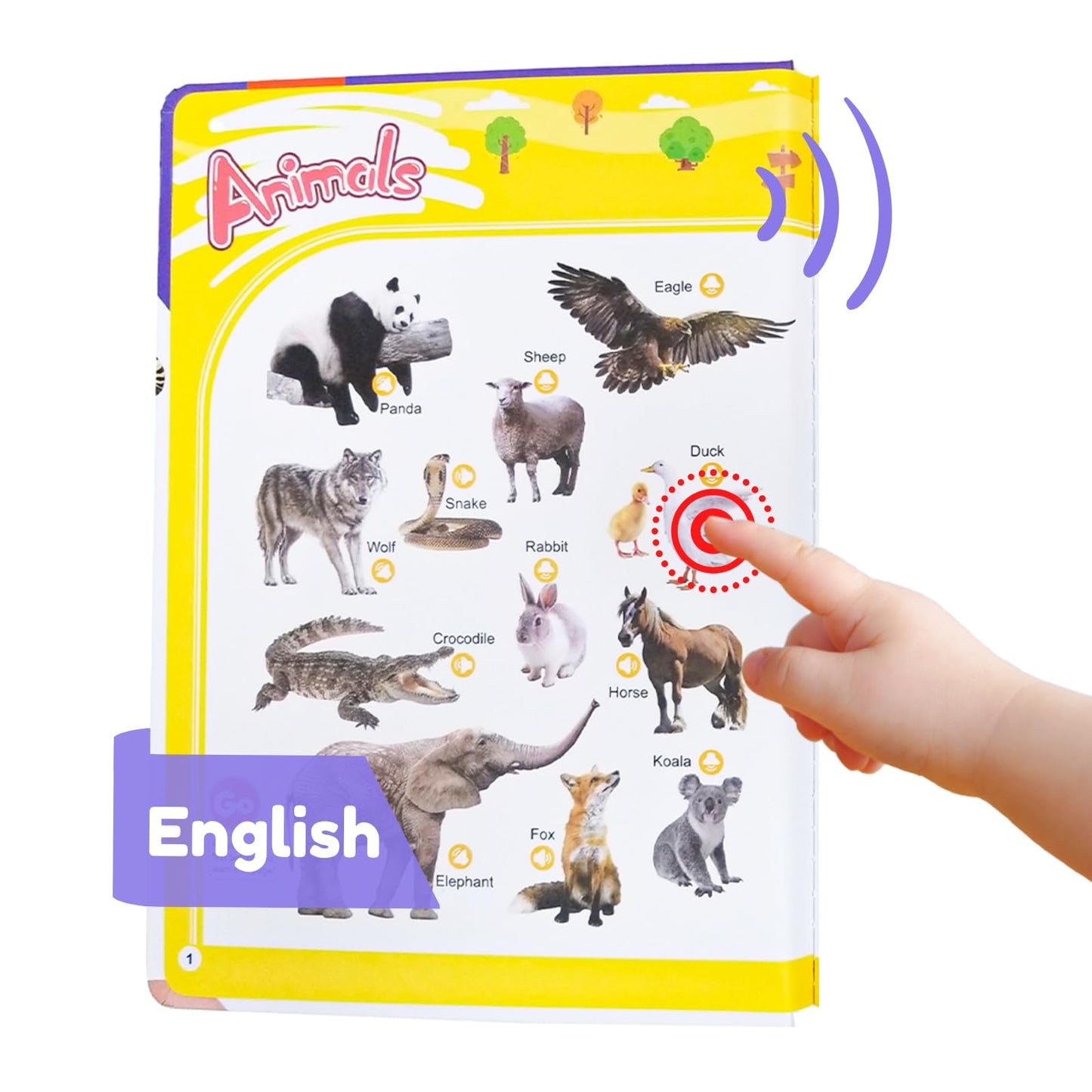 ZeenKind English Learning Talking Book for Kids 3 4 5 6 Years Old, 300+ Words Interactive Audio Sound Books for Toddlers, Early Learning Educational Electronic Musical Toy